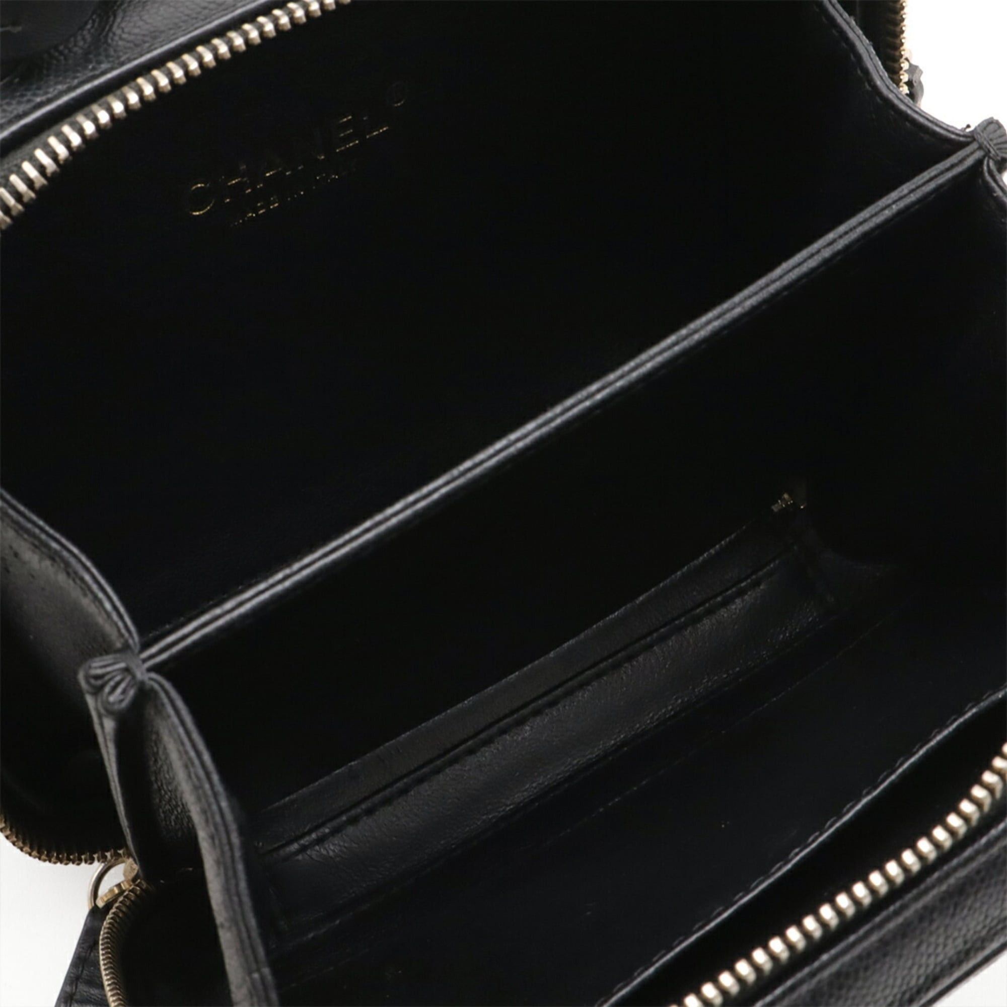 Chanel CHANEL CC Filigree Small Vanity Bag, Handbag, Chain Shoulder Caviar Leather, Black, A93342 Size ONE SIZE - 7 Thumbnail
