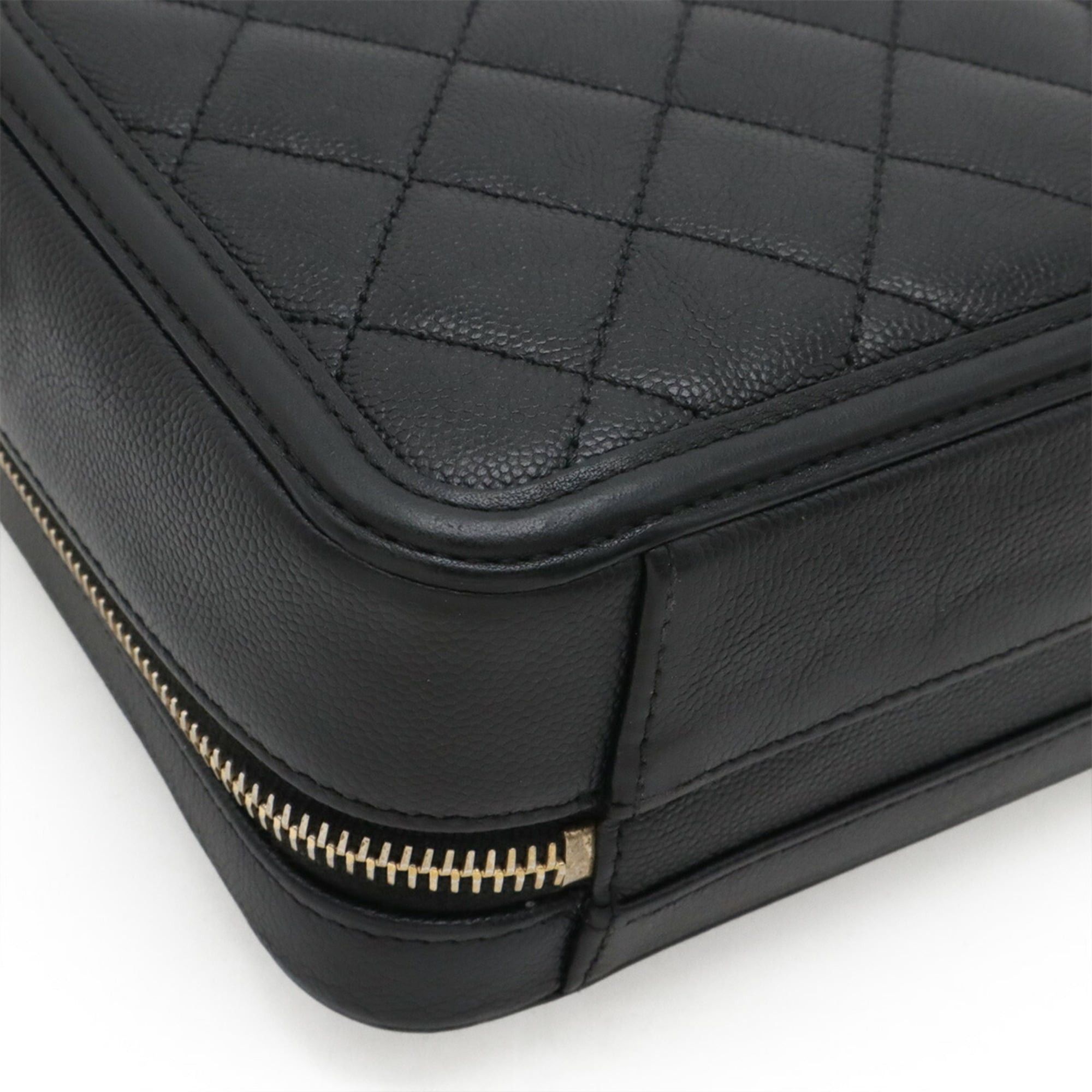 Chanel CHANEL CC Filigree Small Vanity Bag, Handbag, Chain Shoulder Caviar Leather, Black, A93342 Size ONE SIZE - 4 Thumbnail