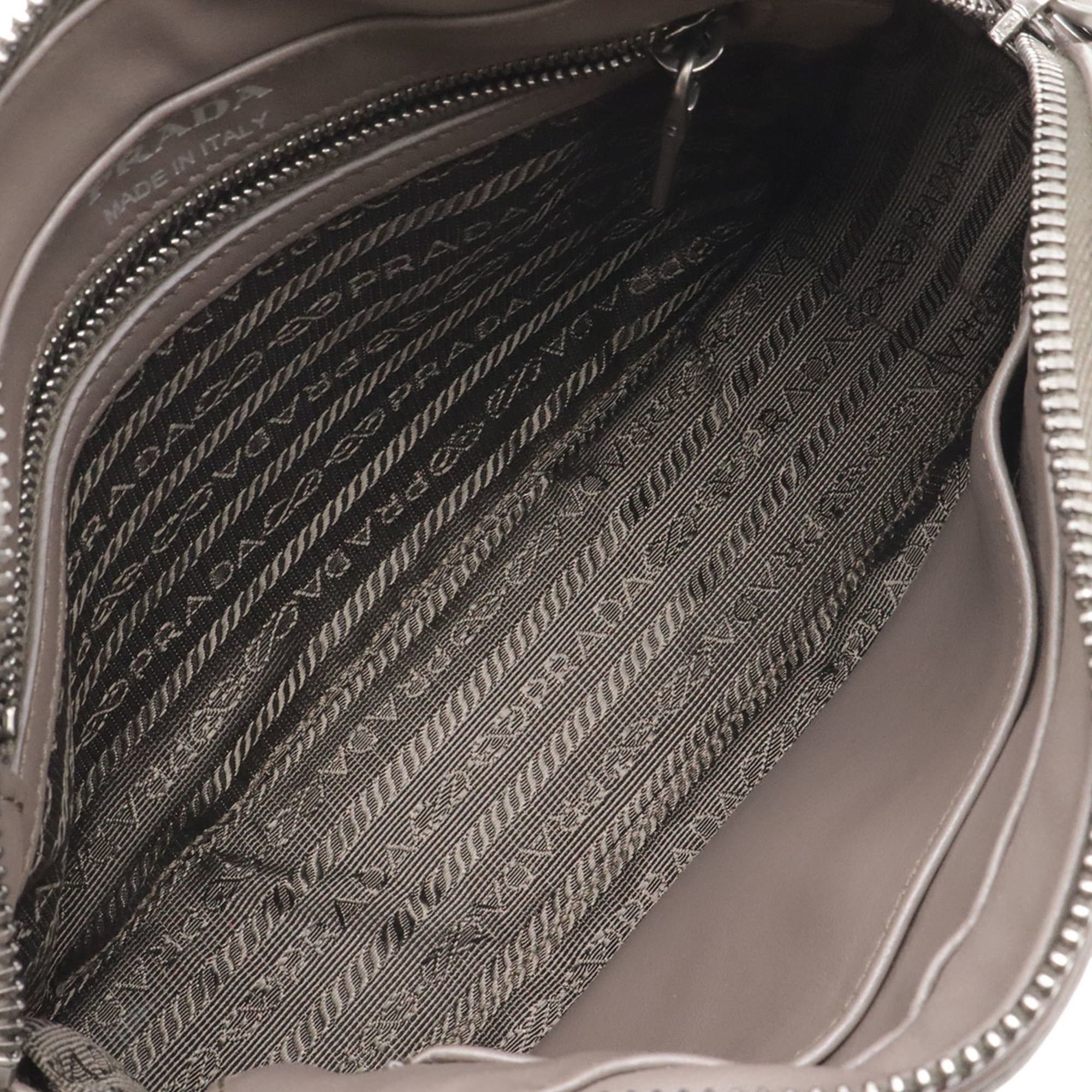 Prada PRADA VITELLO PHENIX Rhinestone Shoulder Bag/Clutch Bag, Leather, Greige, Purchased from an Overseas Boutique, 1BH103 Size ONE SIZE - 7 Thumbnail