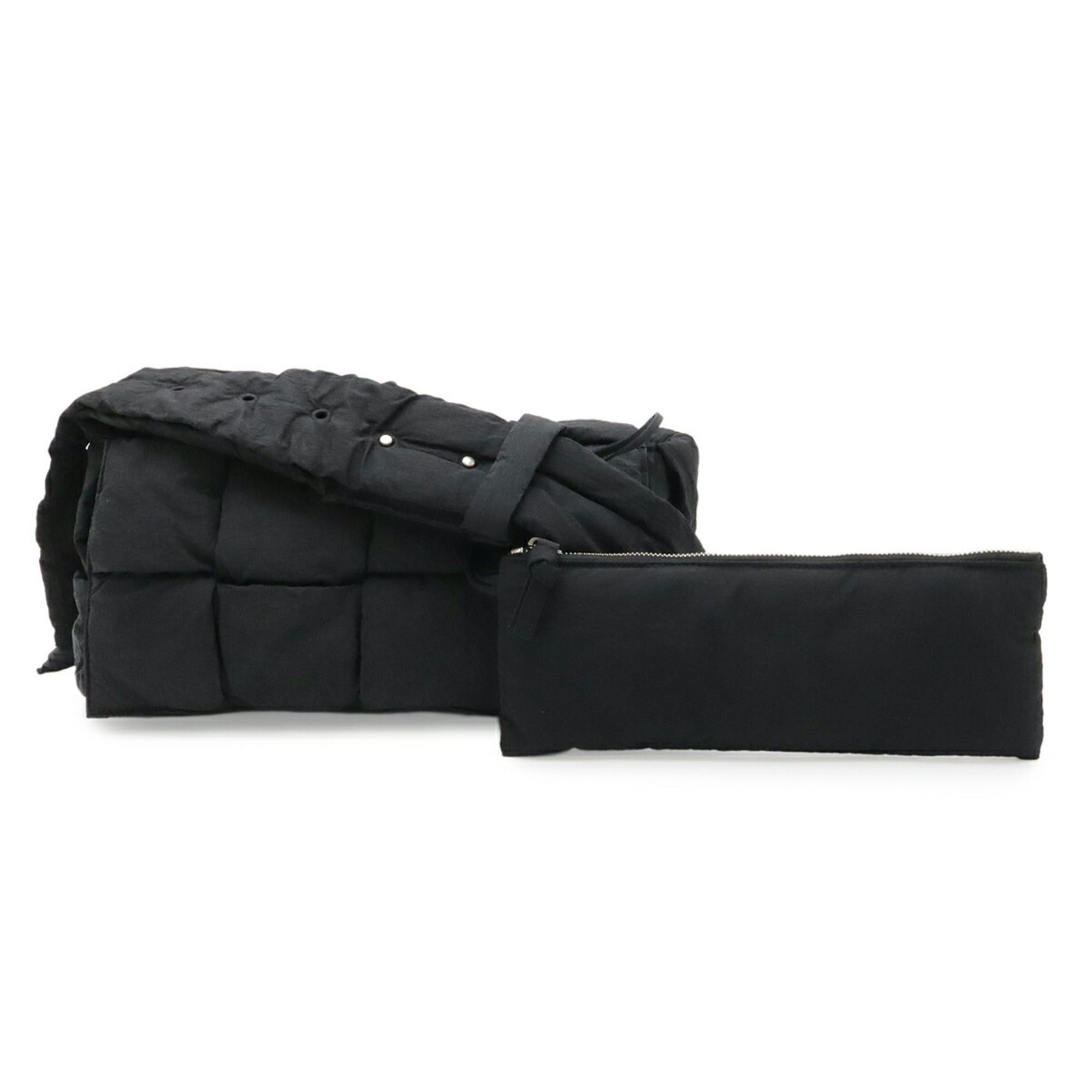Bottega Veneta Bottega Veneta Padded Tech Cassette Medium Intrecciato Shoulder Bag Nylon Black 749878 Size ONE SIZE - 2 Thumbnail