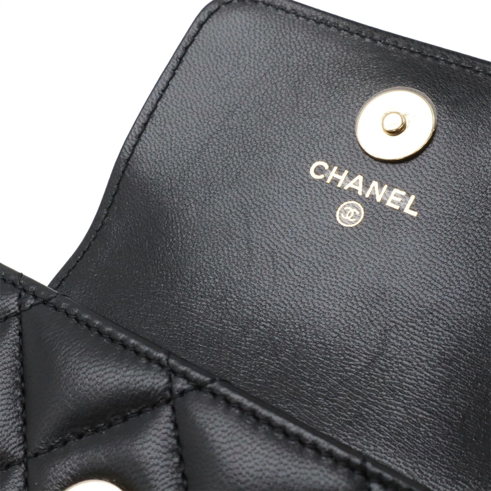 Chanel CHANEL Matelassé Coco Mark Mini Waist Bag/Waist Pouch with Chain, Leather, Black AP2549 Size ONE SIZE - 7 Thumbnail