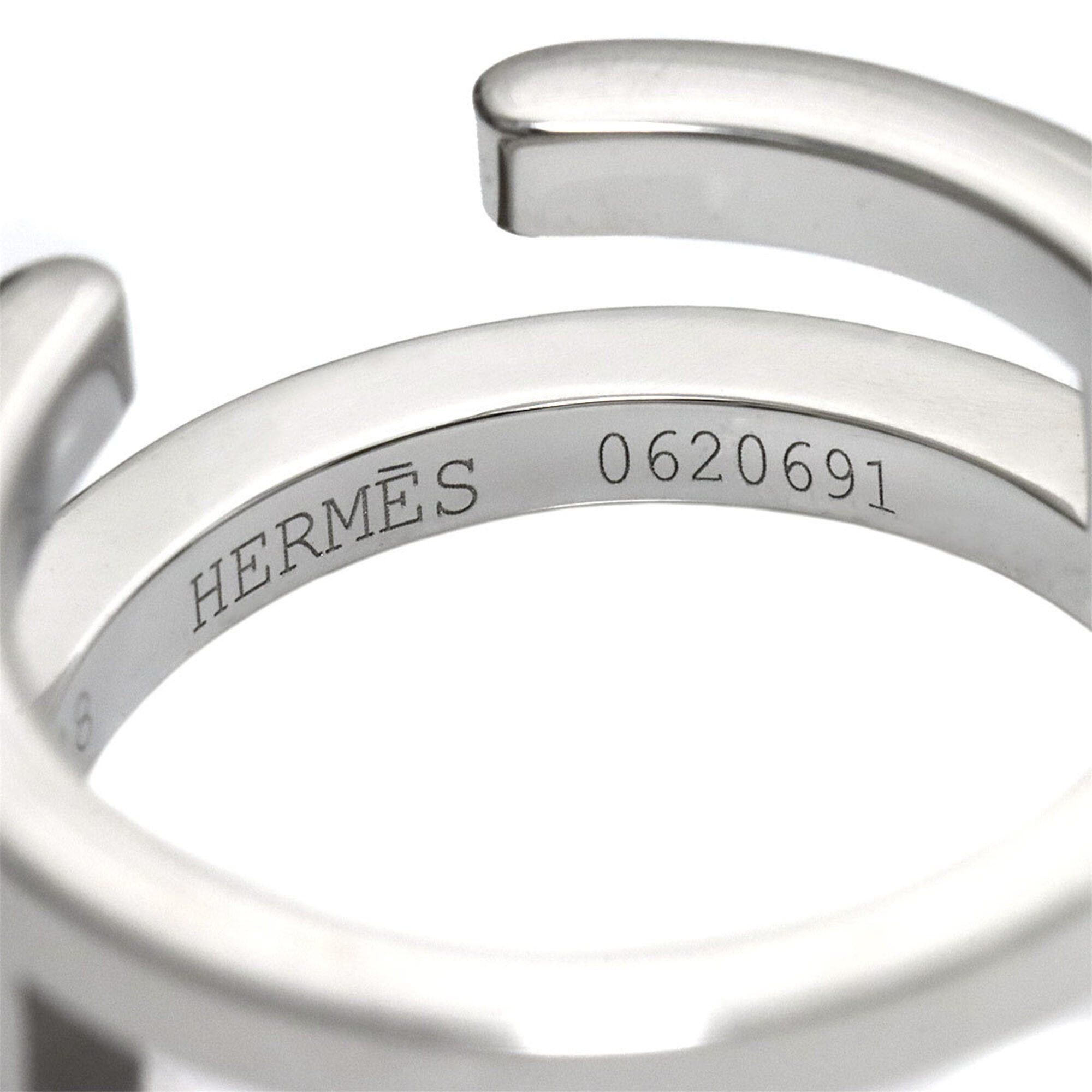 Hermes Hermes Ariane Chaine d'Ancre #48 Ring with Diamonds, 18K White Gold (750) Size ONE SIZE - 4 Thumbnail