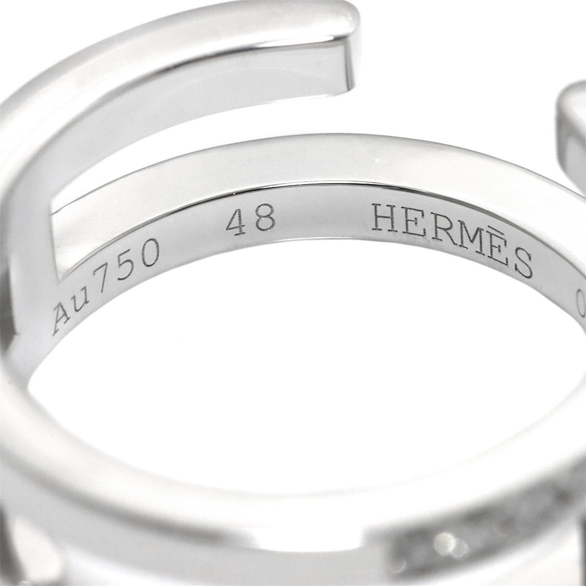Hermes Hermes Ariane Chaine d'Ancre #48 Ring with Diamonds, 18K White Gold (750) Size ONE SIZE - 5 Thumbnail