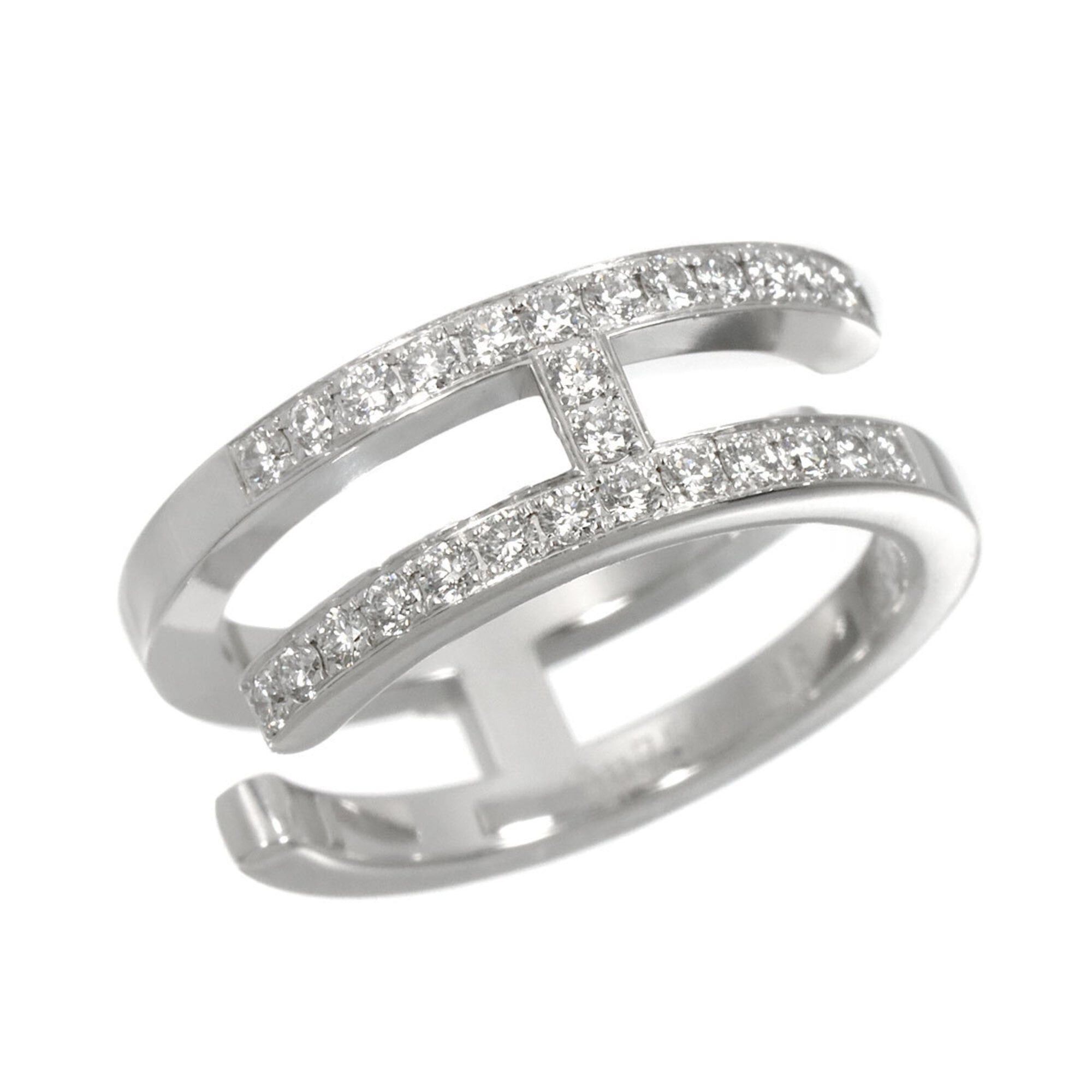 Hermes Hermes Ariane Chaine d'Ancre #48 Ring with Diamonds, 18K White Gold (750) Size ONE SIZE - 3 Thumbnail