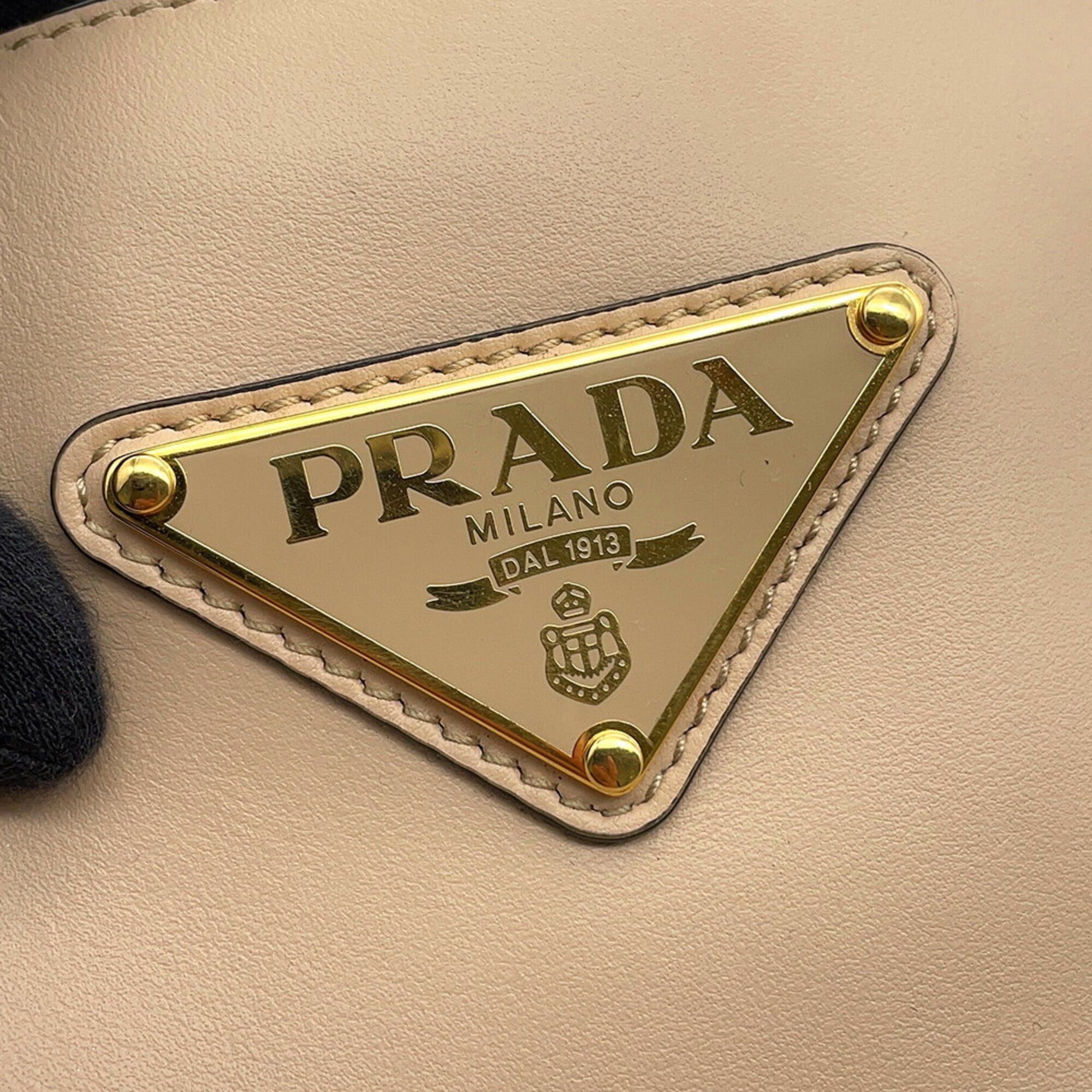 Prada Prada Tote Bag Medium Handbag Triangle Leather 1BG483 PRADA Size ONE SIZE - 12 Thumbnail