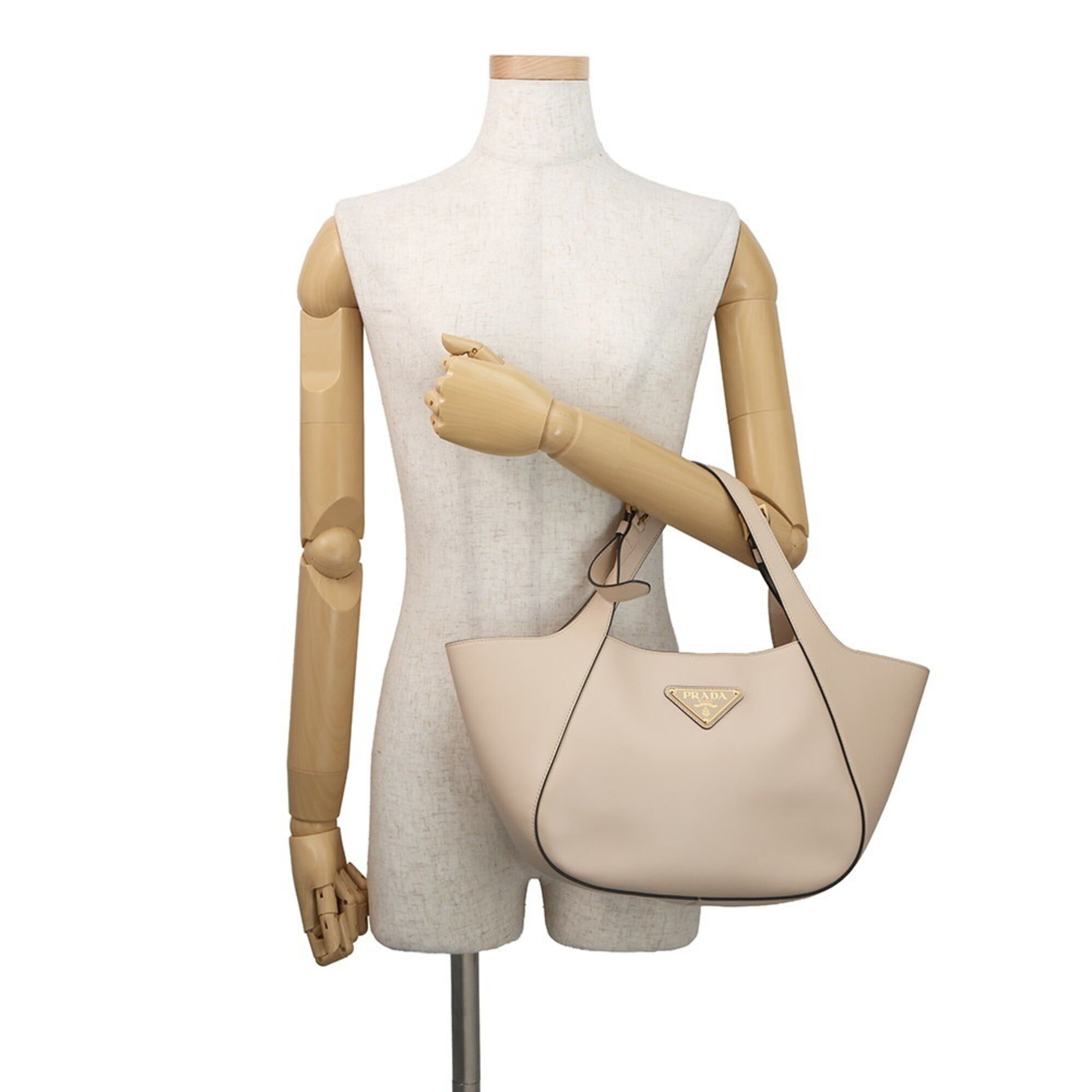 Prada Prada Tote Bag Medium Handbag Triangle Leather 1BG483 PRADA Size ONE SIZE - 4 Thumbnail