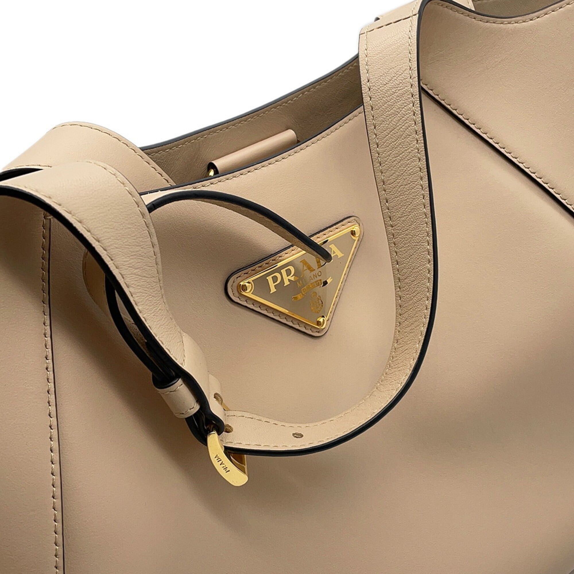 Prada Prada Tote Bag Medium Handbag Triangle Leather 1BG483 PRADA Size ONE SIZE - 8 Thumbnail