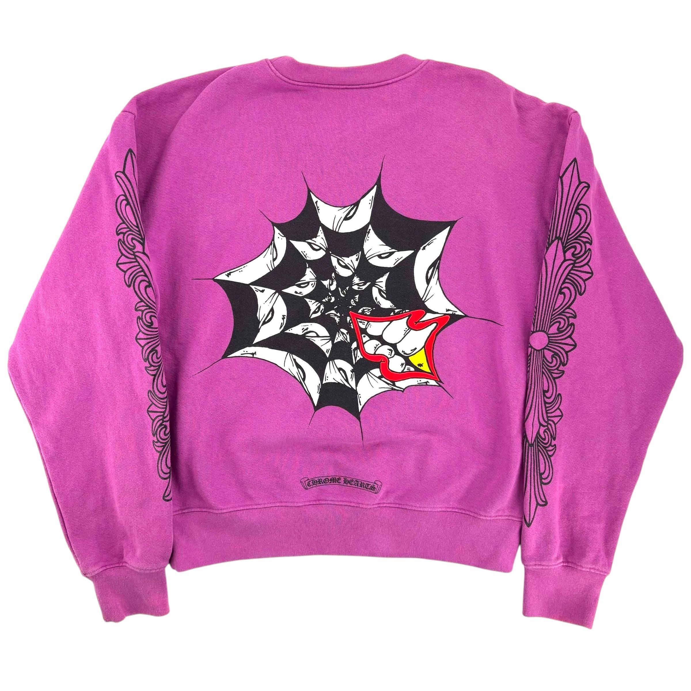 Chrome Hearts Matty Boy Spider Web Crewneck Sweatshirt Purple Size US XS / EU 42 / 0 - 3 Thumbnail