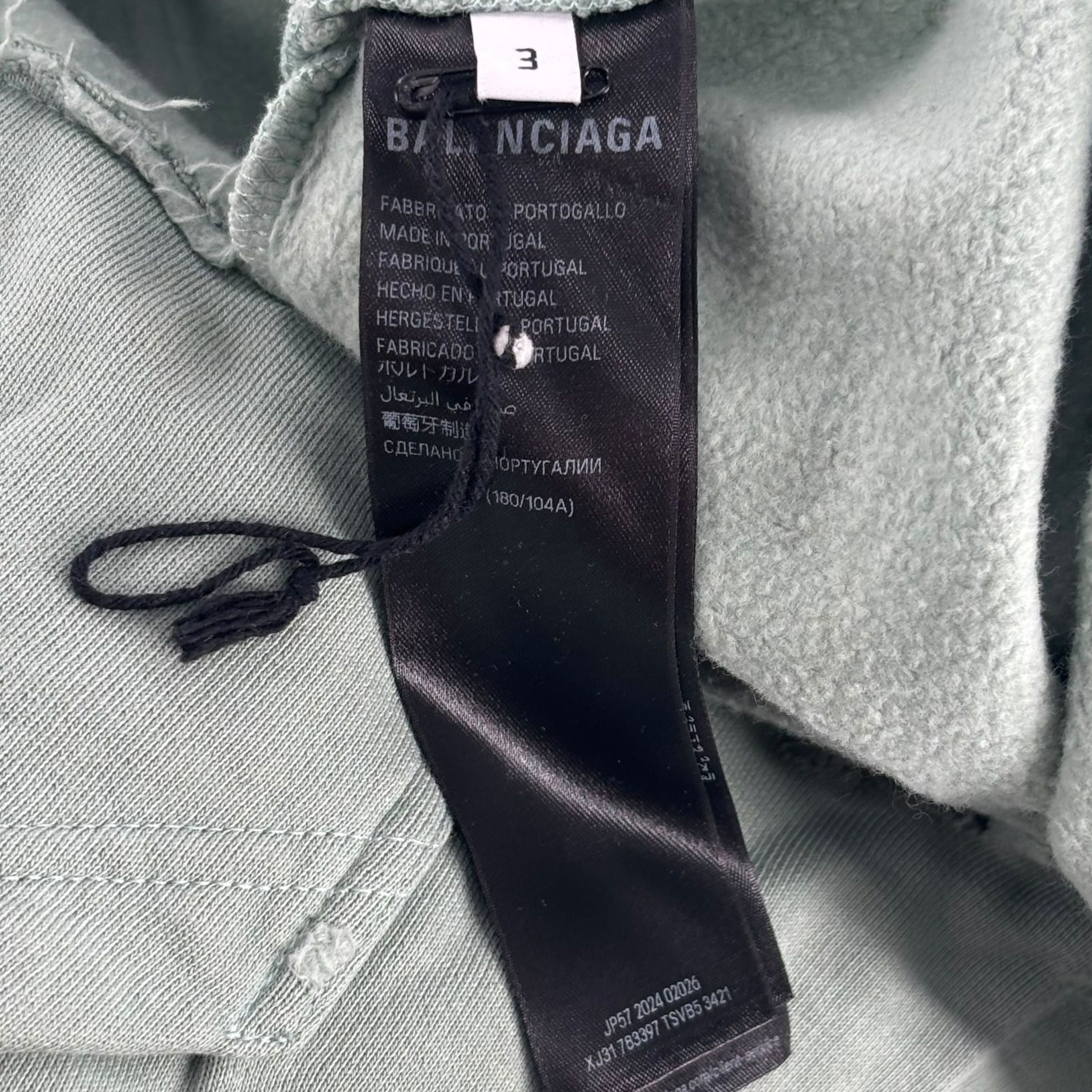 Balenciaga DIY Imprint Cropped Hoodie Sage Green Size US L / EU 52-54 / 3 - 4 Thumbnail