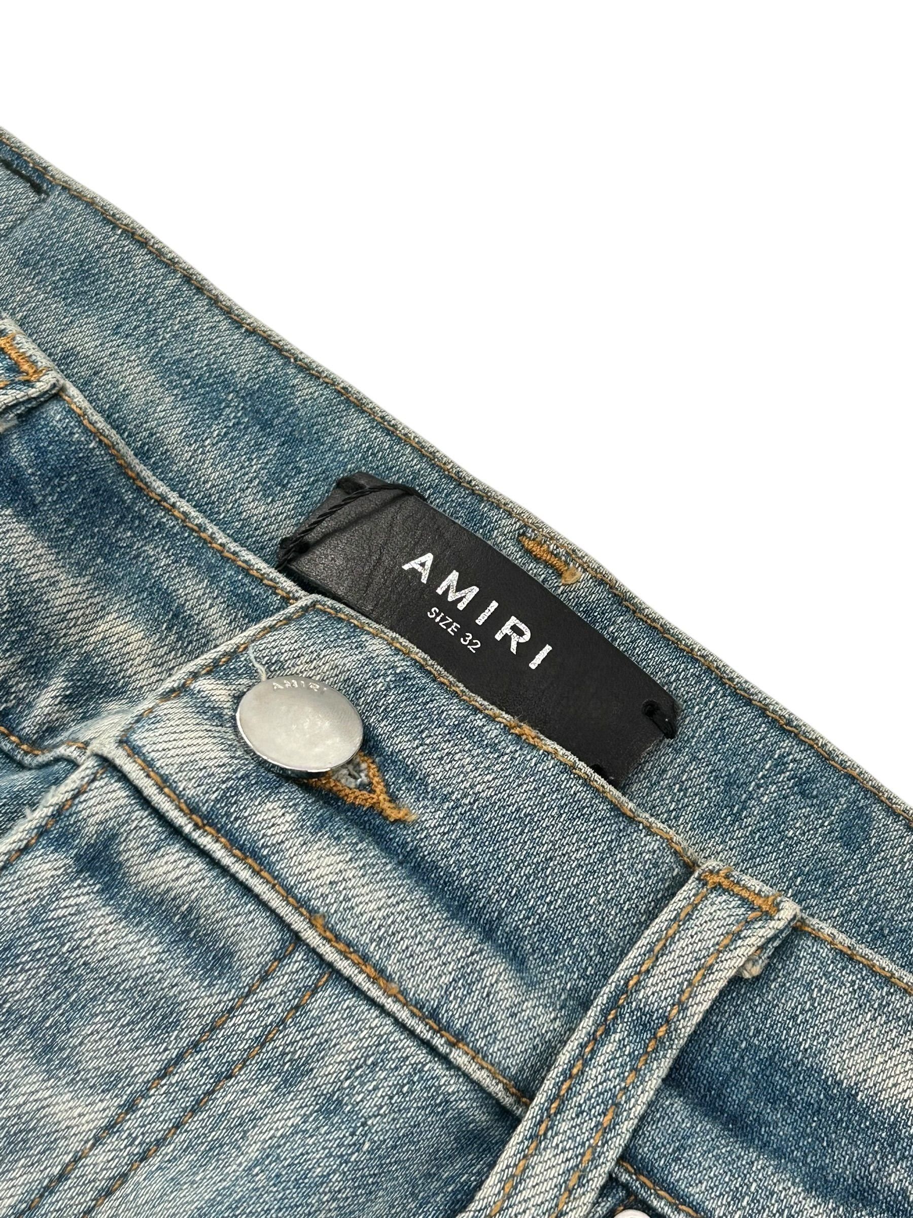 Amiri Paint Quilted Patch Denim Lightwash Size US 32 / EU 48 - 2 Thumbnail