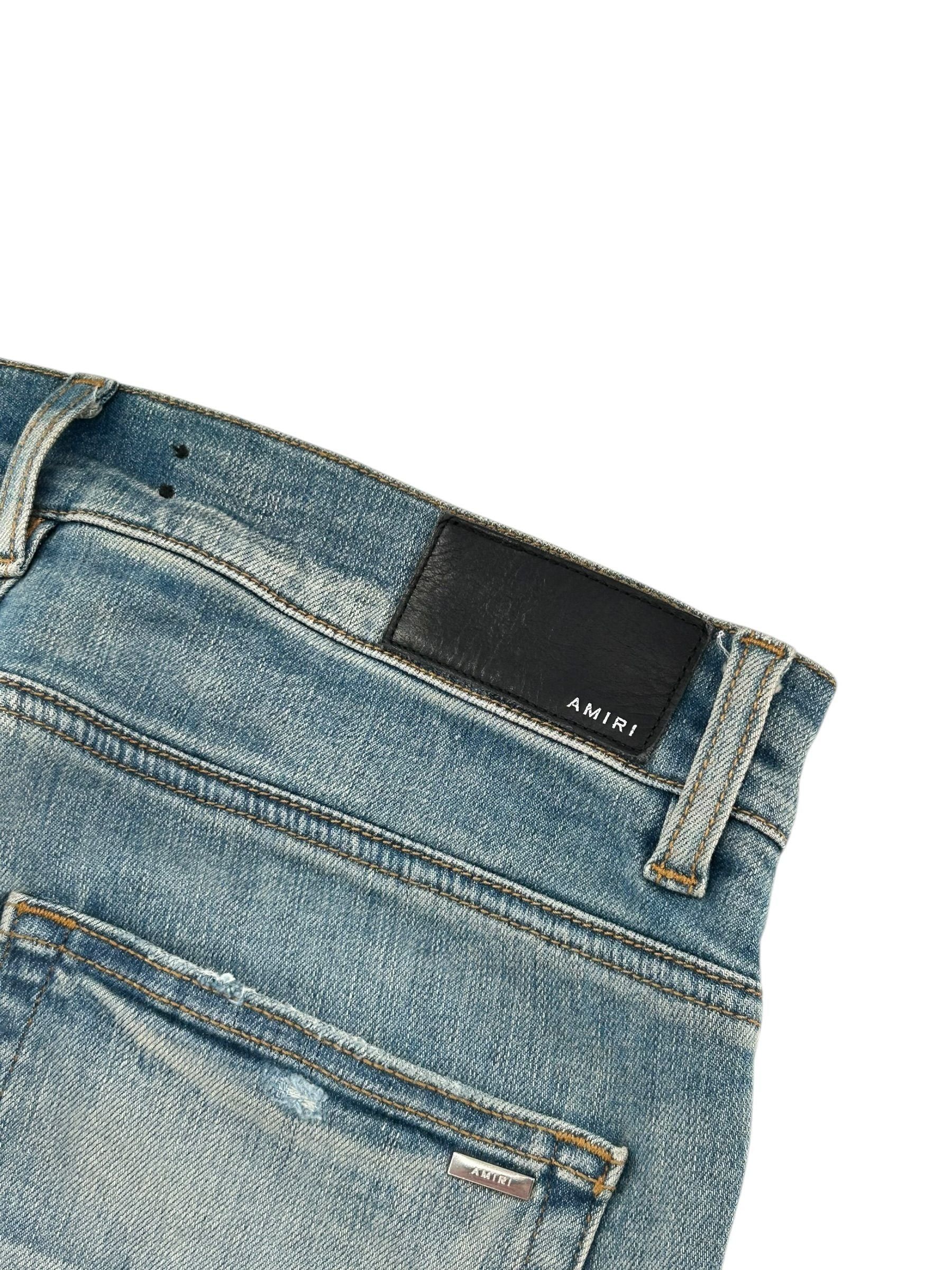Amiri Paint Quilted Patch Denim Lightwash Size US 32 / EU 48 - 4 Thumbnail
