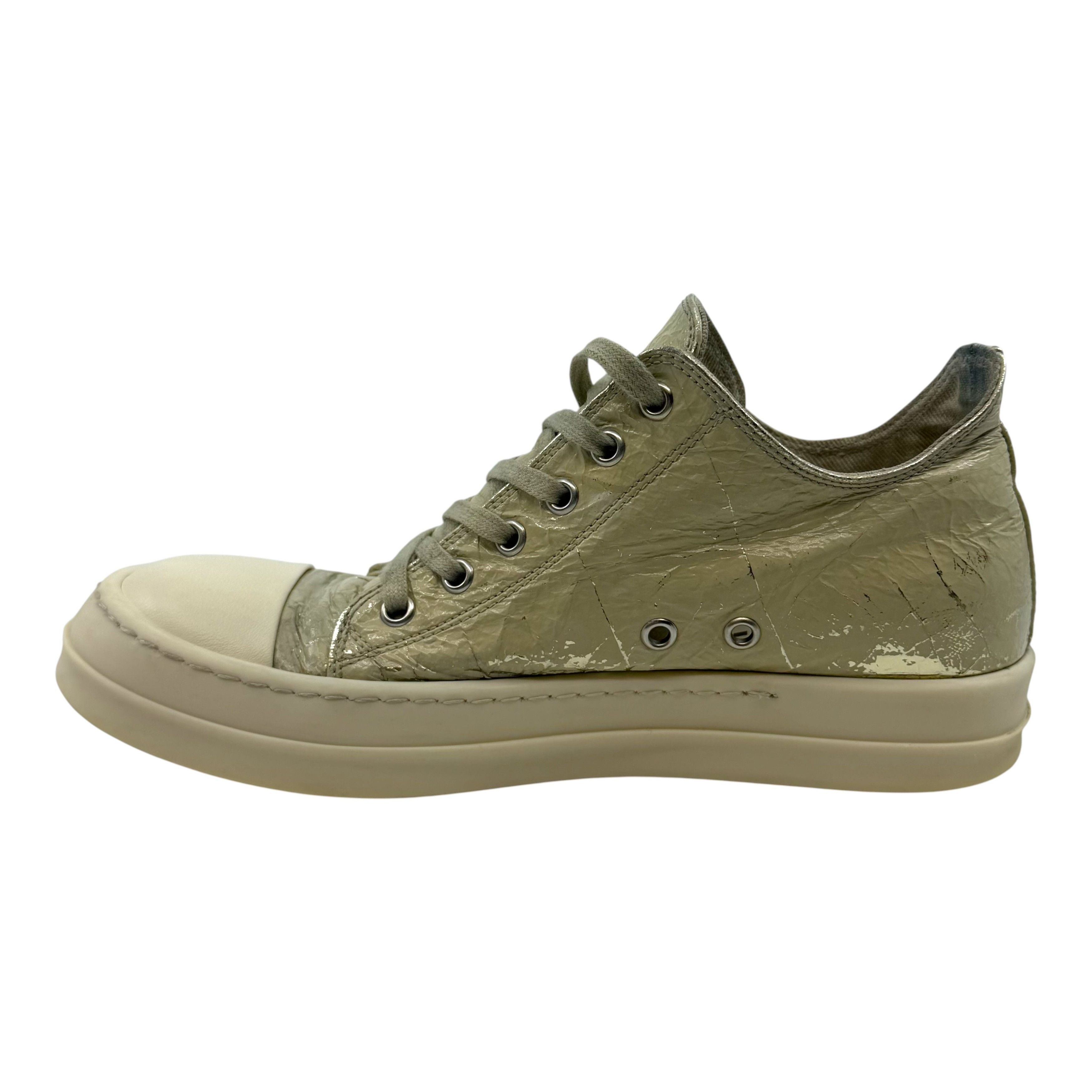 Rick Owens DRKSHDW Ramone Low Foil Metallic Pale Sneaker Size US 5 / EU 37 - 2 Thumbnail