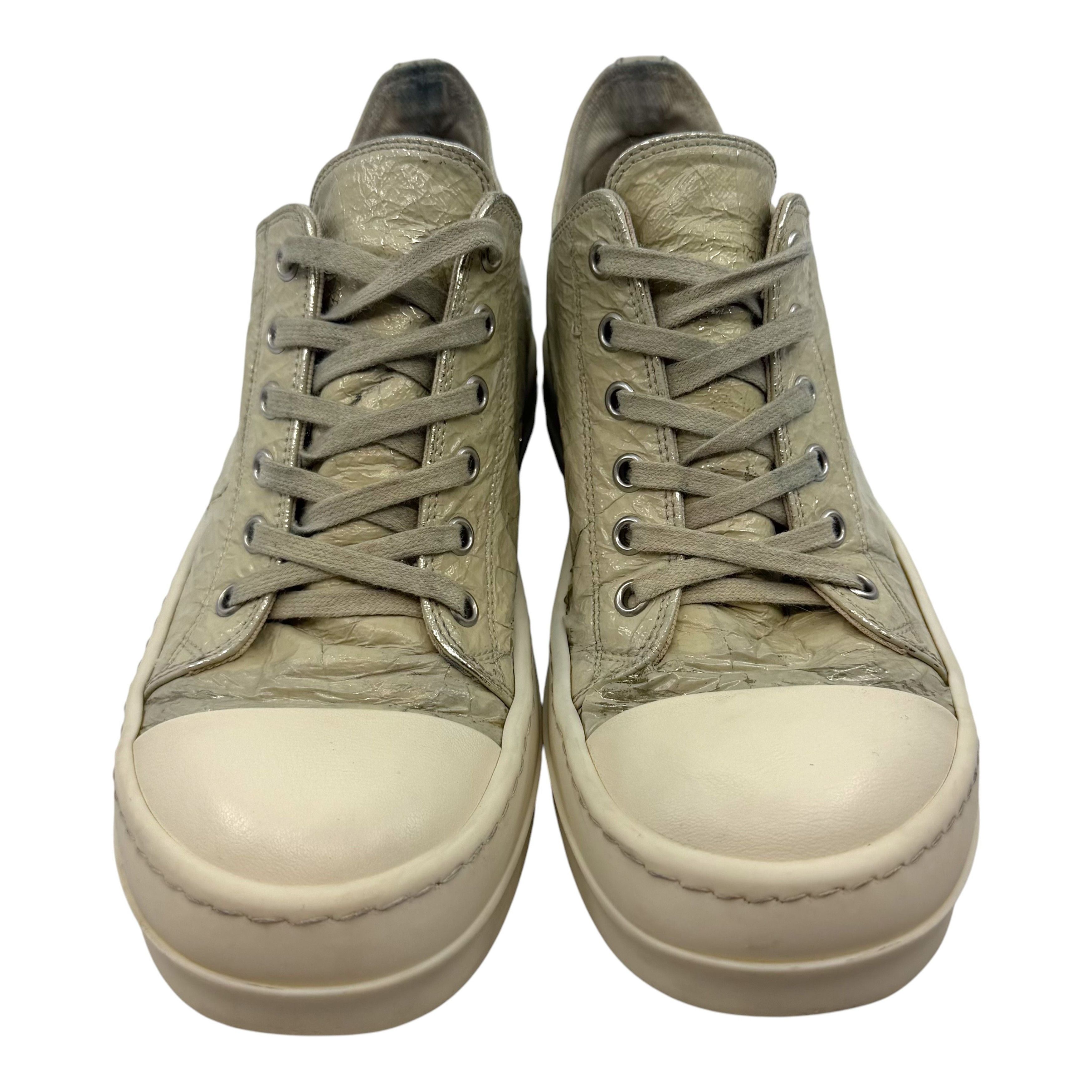 Rick Owens DRKSHDW Ramone Low Foil Metallic Pale Sneaker Size US 5 / EU 37 - 3 Thumbnail