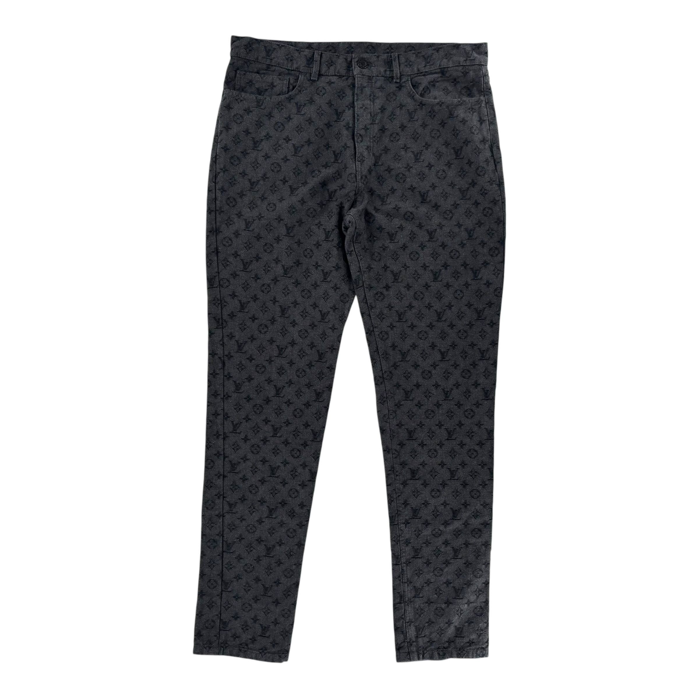 Louis Vuitton NBA Monogram Logo Denim Jeans Black Size US 28 / EU 44 - 2 Thumbnail