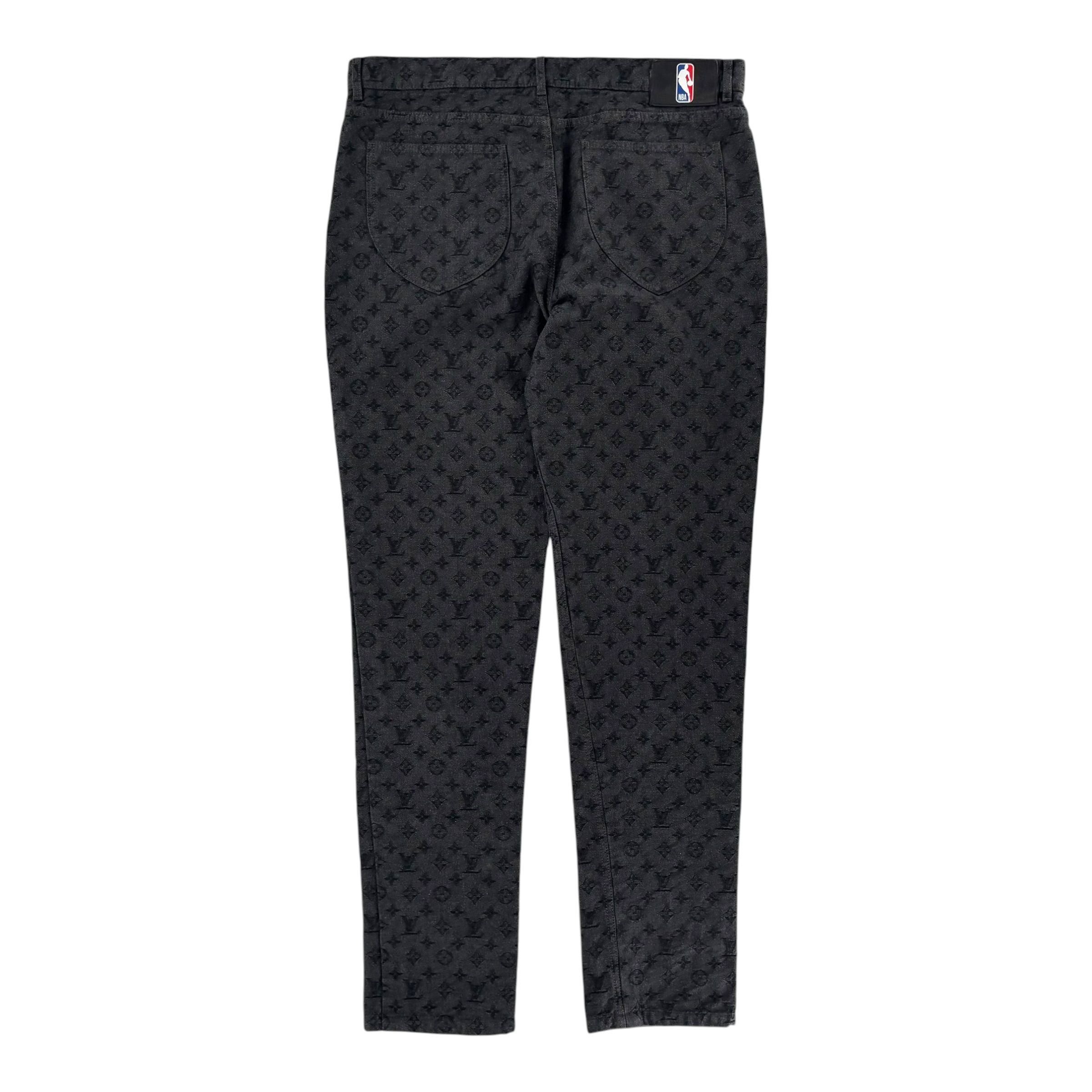 Louis Vuitton NBA Monogram Logo Denim Jeans Black Size US 28 / EU 44 - 3 Thumbnail