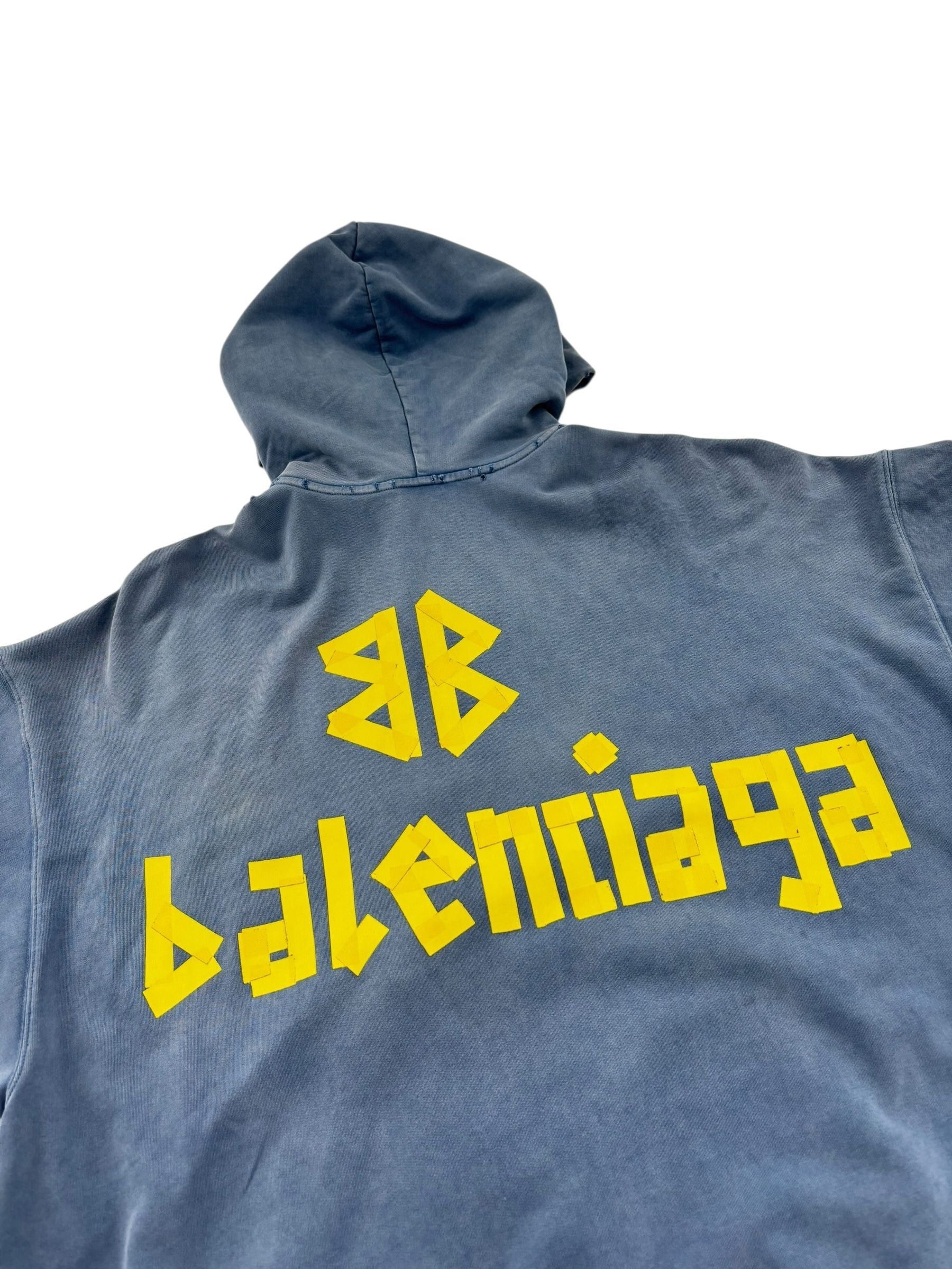 Balenciaga Tape Hoodie Blue Size US M / EU 48-50 / 2 - 3 Thumbnail