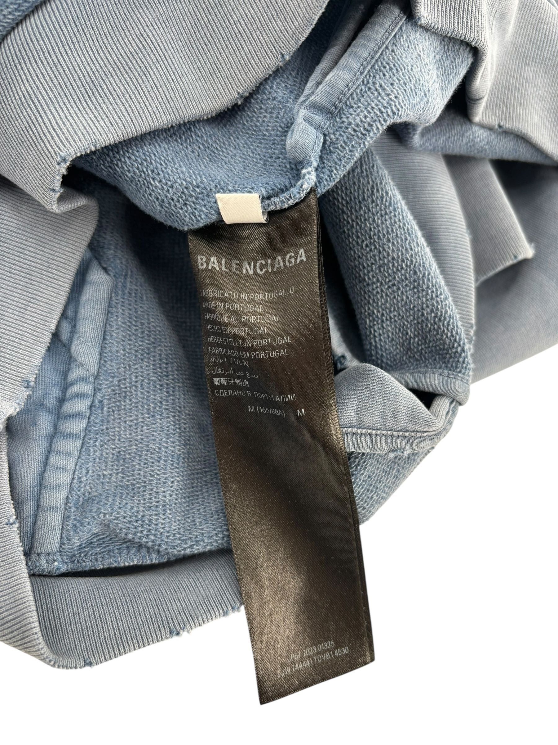 Balenciaga Tape Hoodie Blue Size US M / EU 48-50 / 2 - 5 Thumbnail