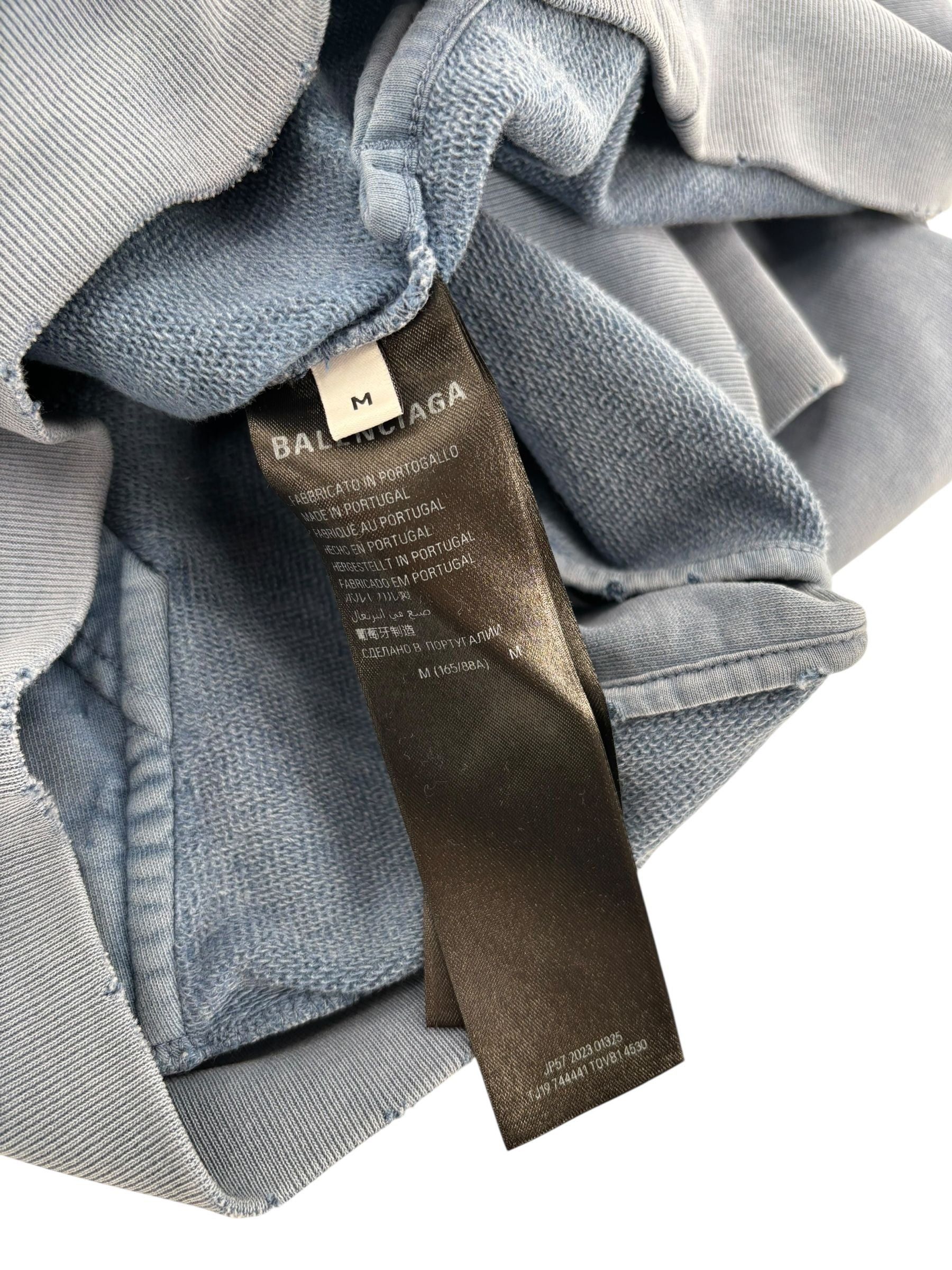 Balenciaga Tape Hoodie Blue Size US M / EU 48-50 / 2 - 4 Thumbnail