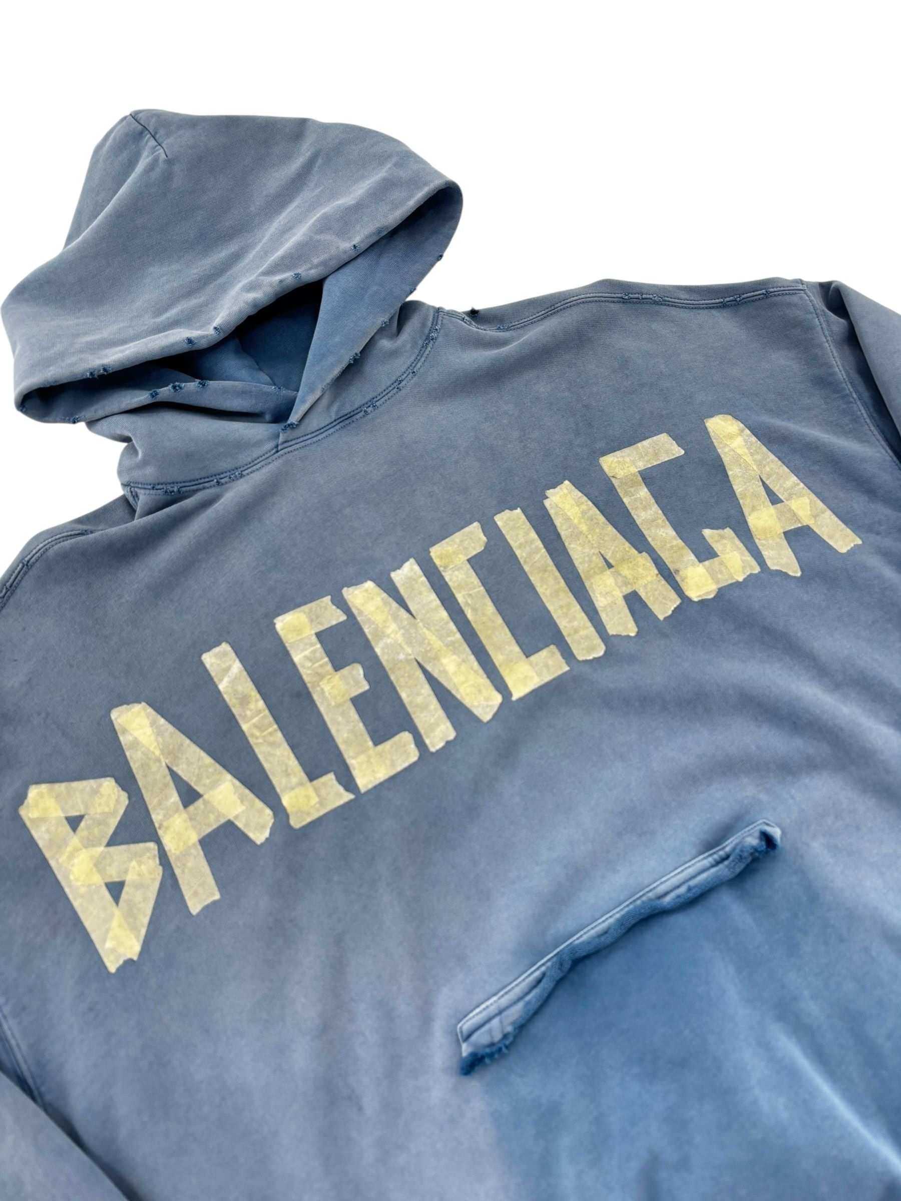 Balenciaga Tape Hoodie Blue Size US M / EU 48-50 / 2 - 2 Thumbnail