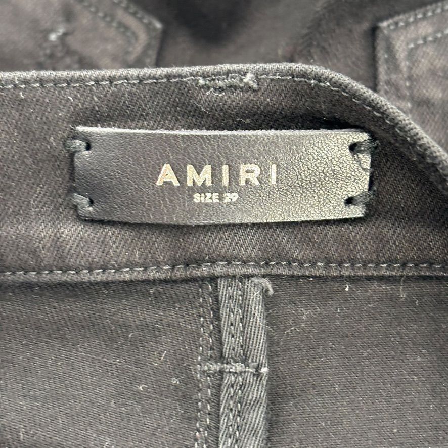Amiri Black Distressed Skinny Jeans Size US 29 - 3 Thumbnail