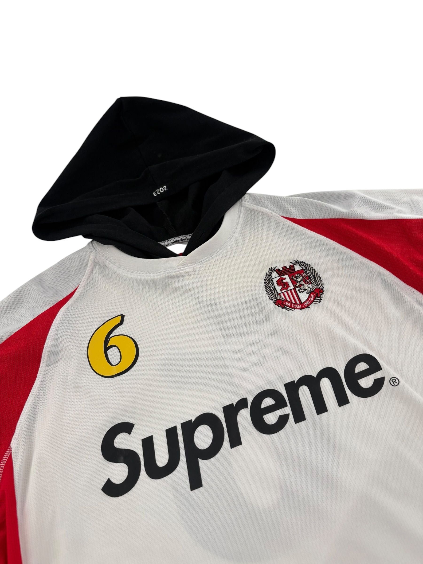 Supreme Hooded Soccer Jersey White Size US M / EU 48-50 / 2 - 2 Thumbnail