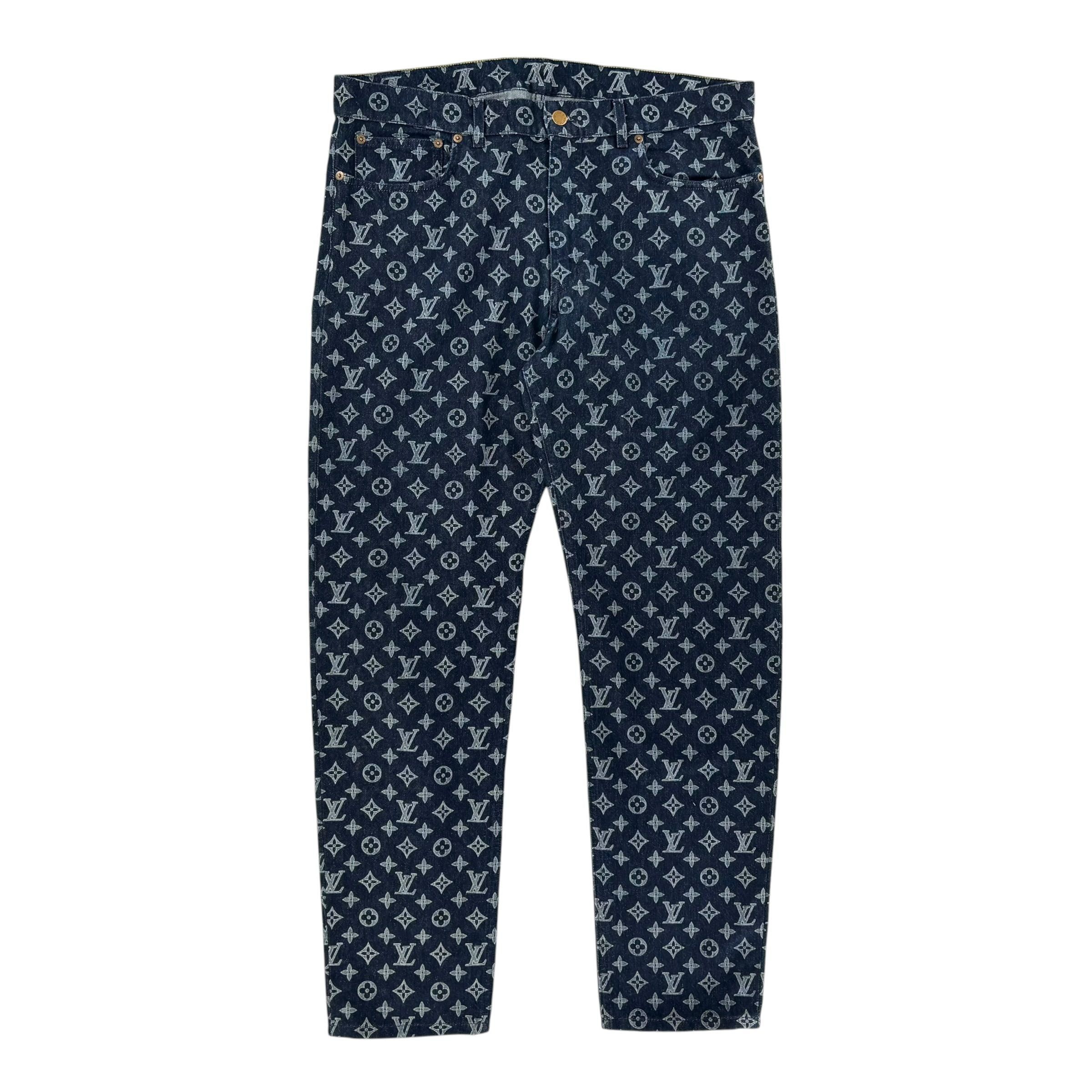 Louis Vuitton Kim Jones Monogram Denim Jeans Blue Size US 28 / EU 44 - 2 Thumbnail