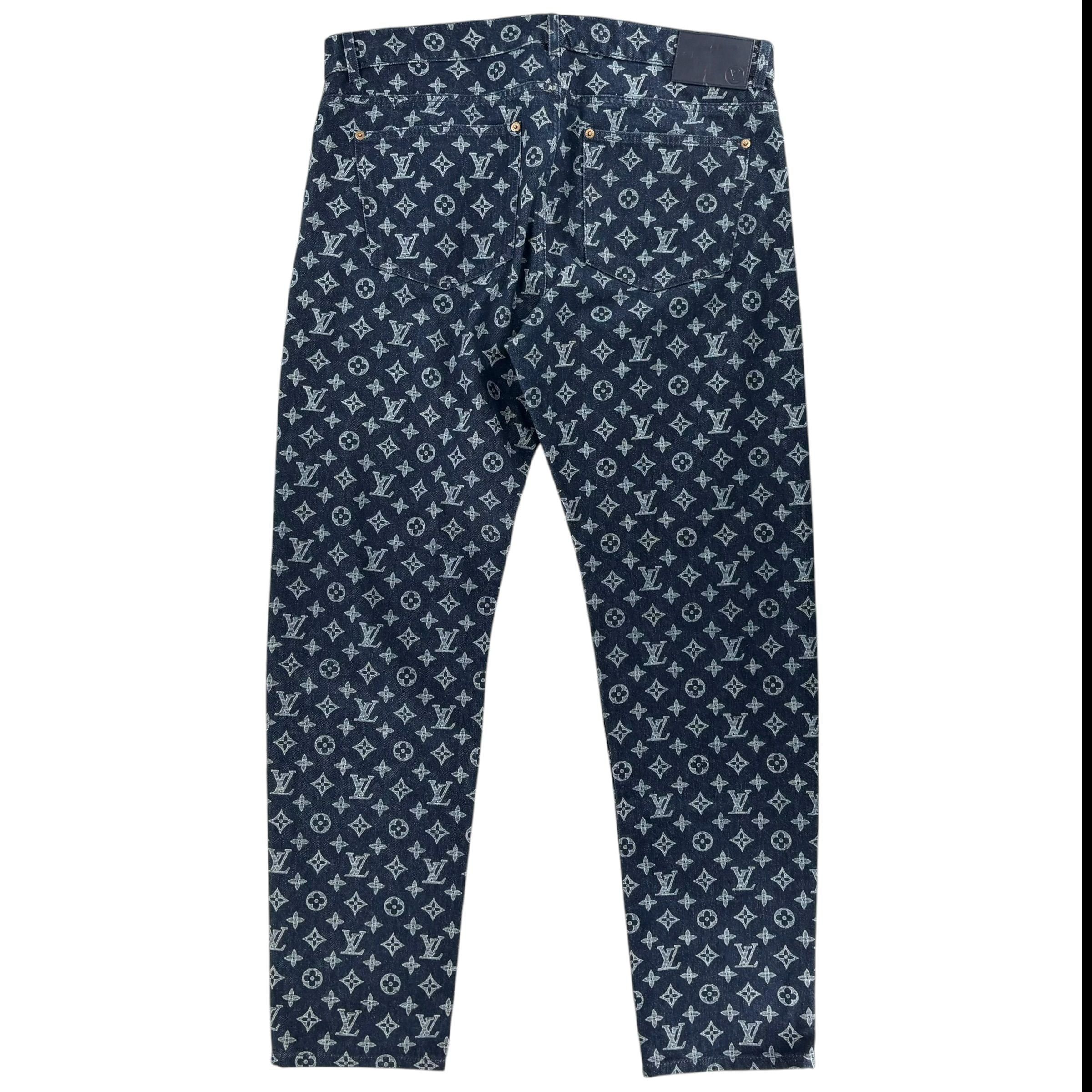 Louis Vuitton Kim Jones Monogram Denim Jeans Blue Size US 28 / EU 44 - 3 Thumbnail