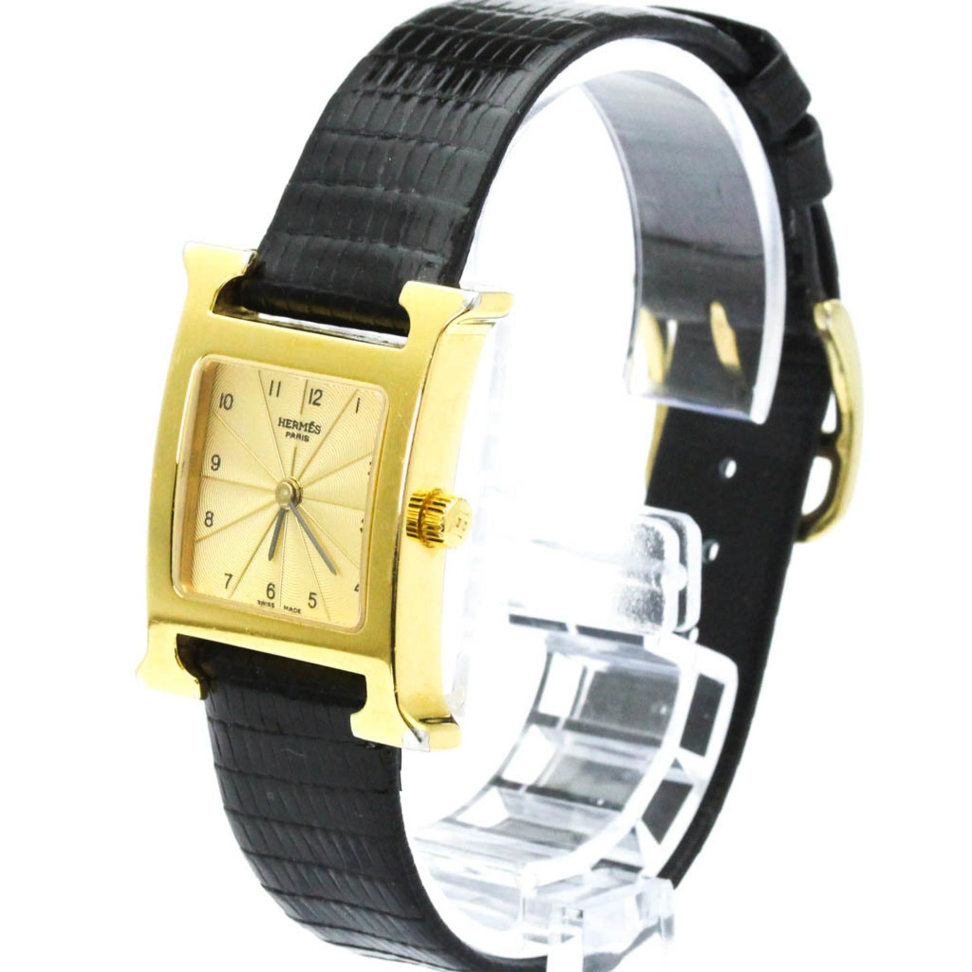 Hermes HERMES H Watch Gold Plated Leather Quartz Ladies Watch HH1.201 Size ONE SIZE - 2 Thumbnail