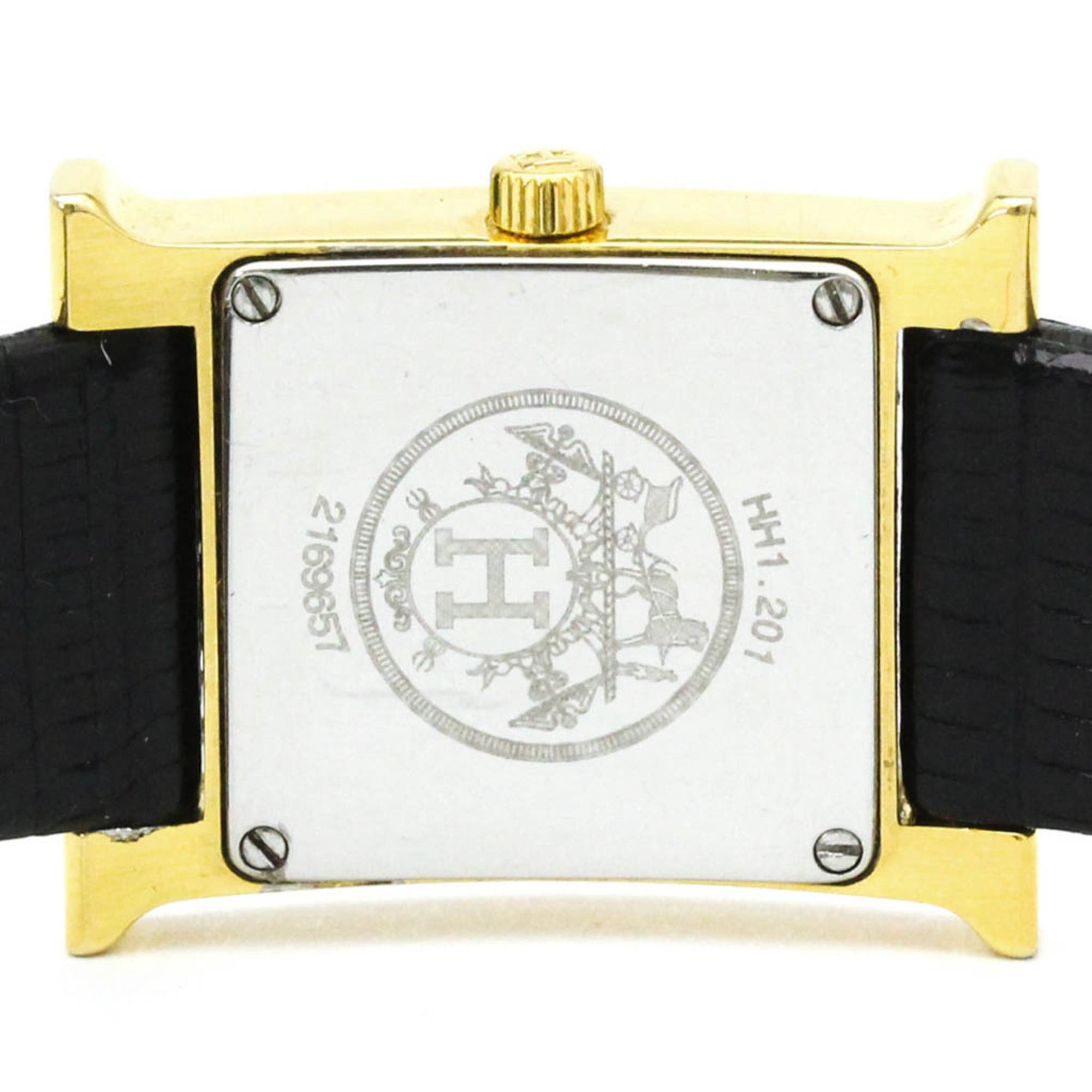 Hermes HERMES H Watch Gold Plated Leather Quartz Ladies Watch HH1.201 Size ONE SIZE - 6 Thumbnail