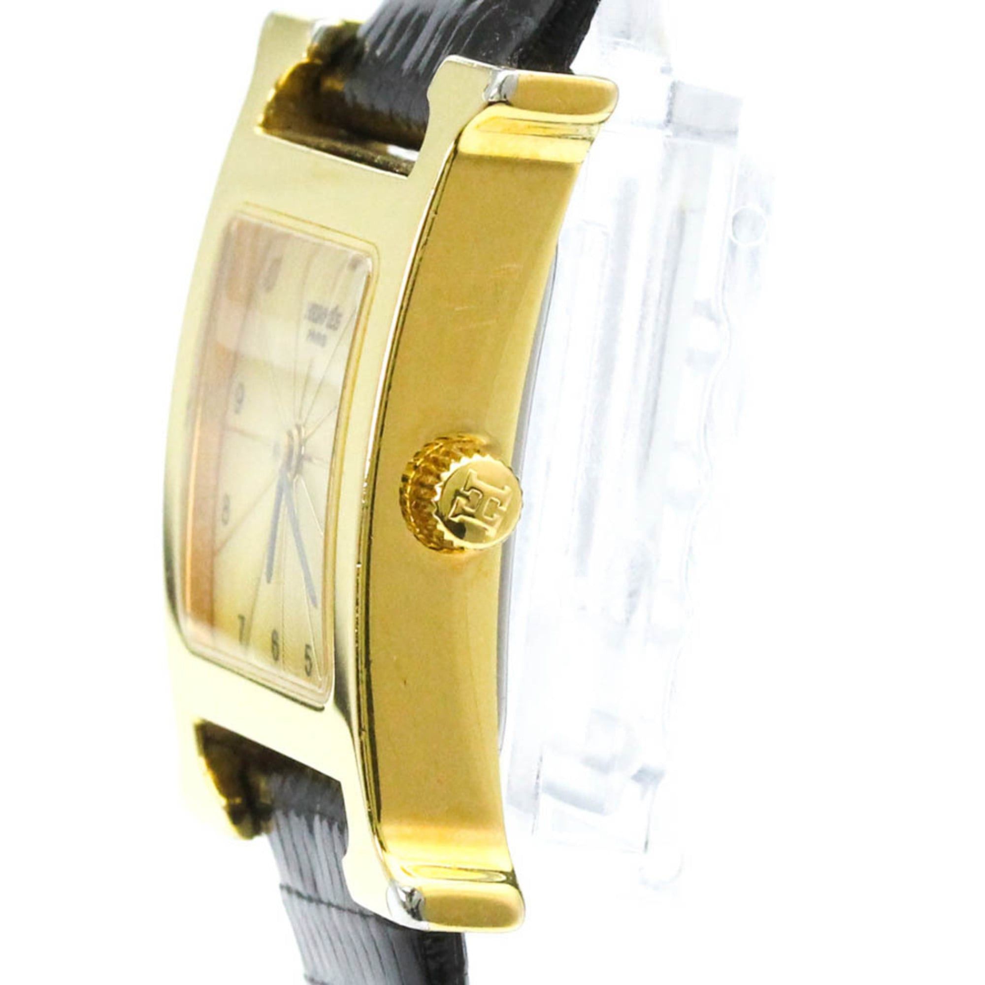 Hermes HERMES H Watch Gold Plated Leather Quartz Ladies Watch HH1.201 Size ONE SIZE - 4 Thumbnail