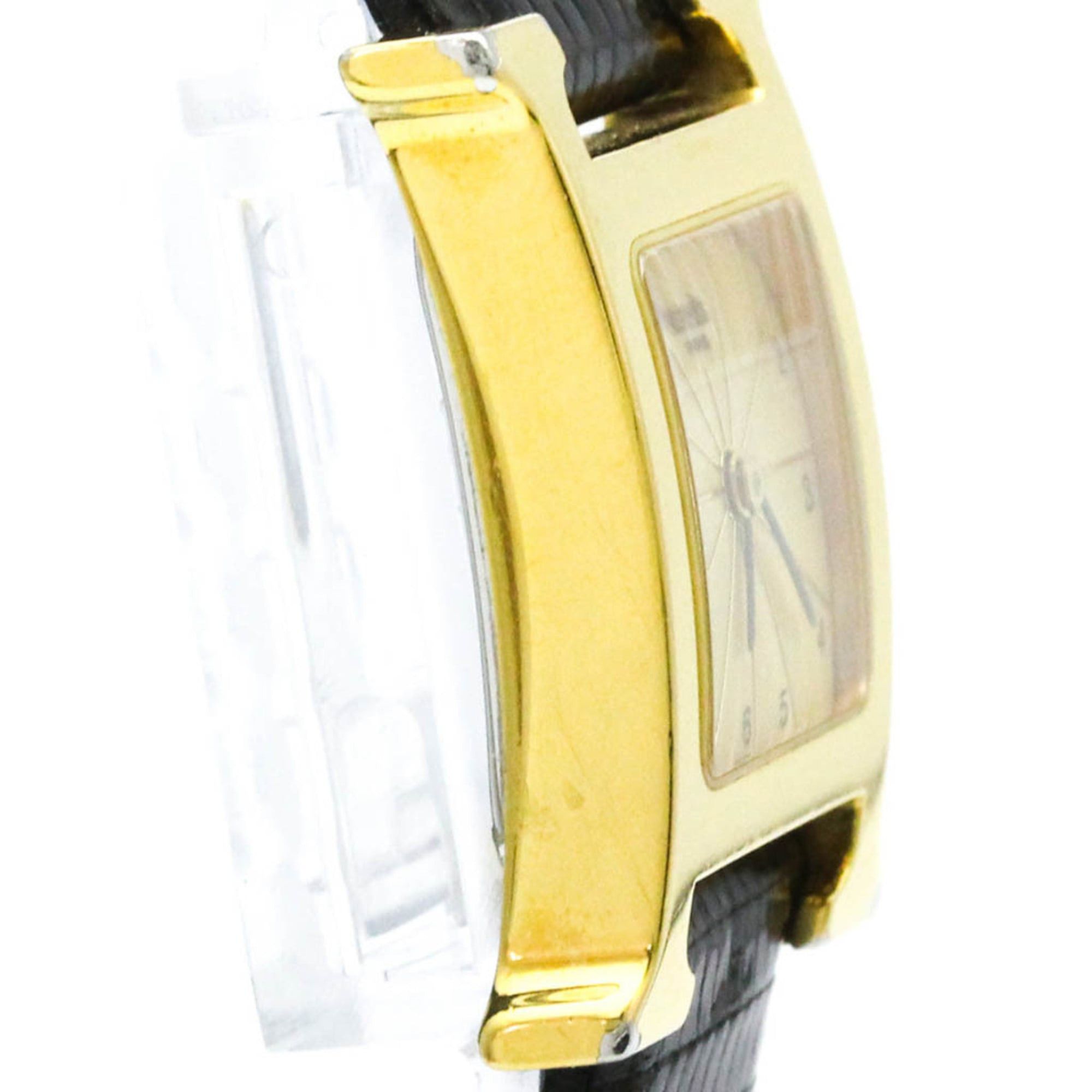 Hermes HERMES H Watch Gold Plated Leather Quartz Ladies Watch HH1.201 Size ONE SIZE - 8 Thumbnail