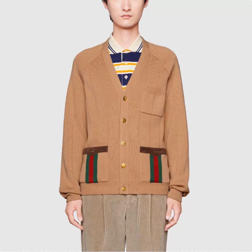 Gucci Gucci Web Stripe Knit Cardigan XL Size US XL / EU 56 / 4 - 2 Thumbnail