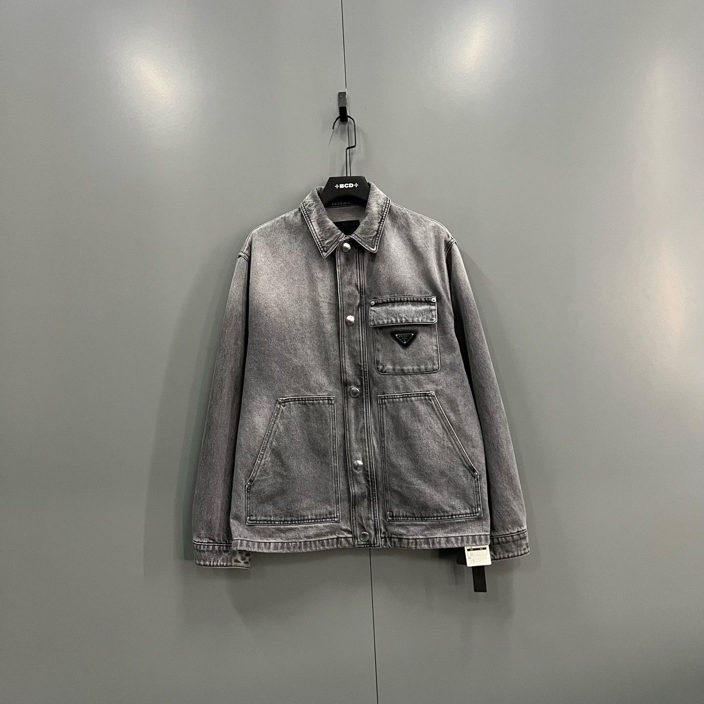 Prada Prada Gray Washed Denim Jacket Size M Size US M / EU 48-50 / 2 - 2 Thumbnail