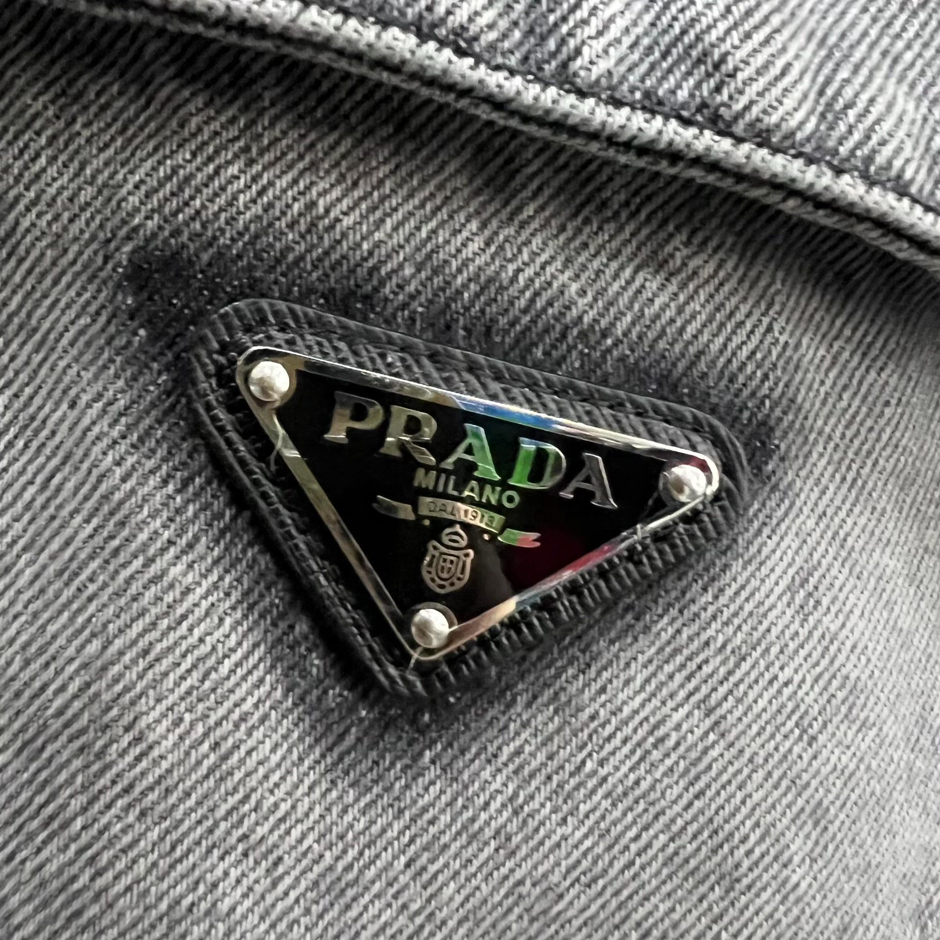 Prada Prada Gray Washed Denim Jacket Size M Size US M / EU 48-50 / 2 - 5 Thumbnail