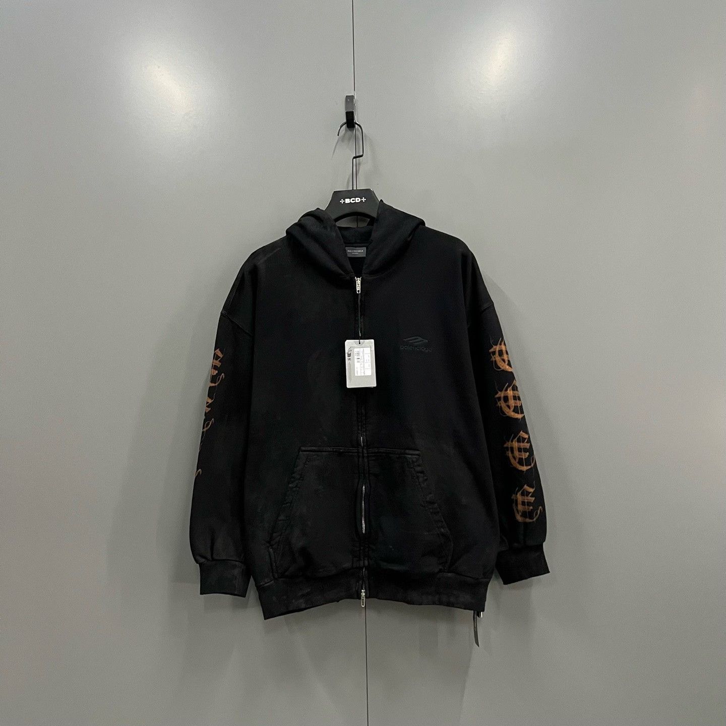 Balenciaga Balenciaga Script Print Zip Hoodie Size M Size US M / EU 48-50 / 2 - 2 Thumbnail