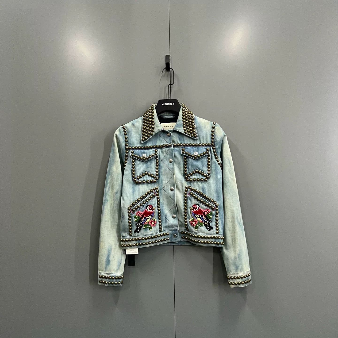 Gucci Gucci Studded Bird Embroidery Denim Jacket IT 40 Size S / US 4 / IT 40 - 2 Thumbnail