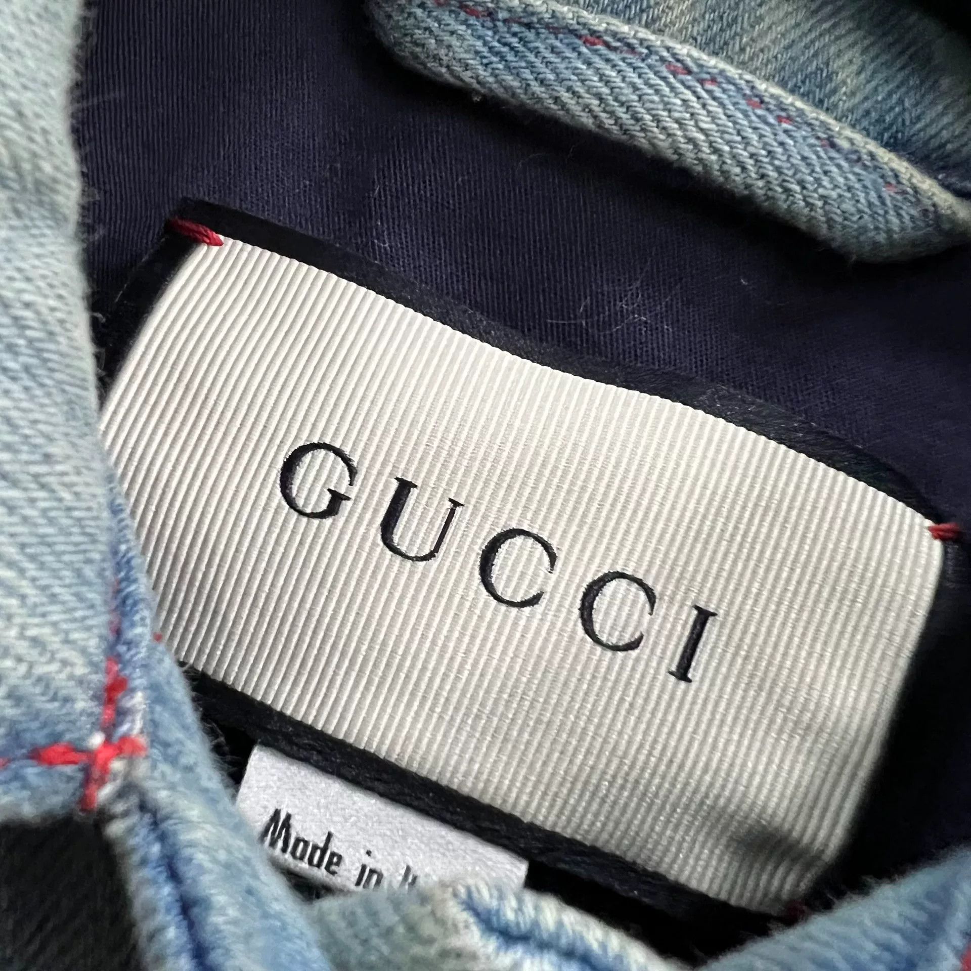 Gucci Gucci Studded Bird Embroidery Denim Jacket IT 40 Size S / US 4 / IT 40 - 5 Thumbnail