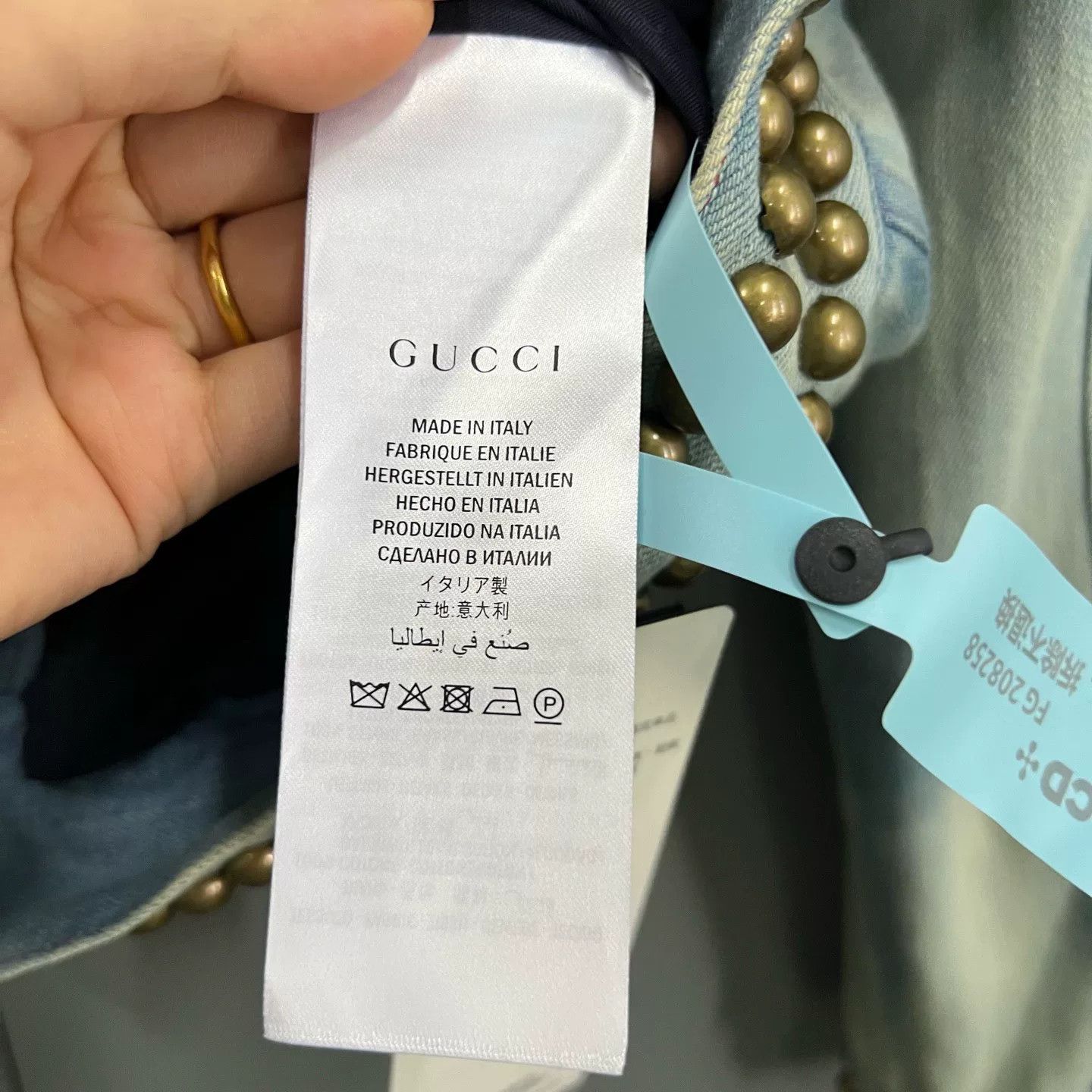 Gucci Gucci Studded Bird Embroidery Denim Jacket IT 40 Size S / US 4 / IT 40 - 4 Thumbnail