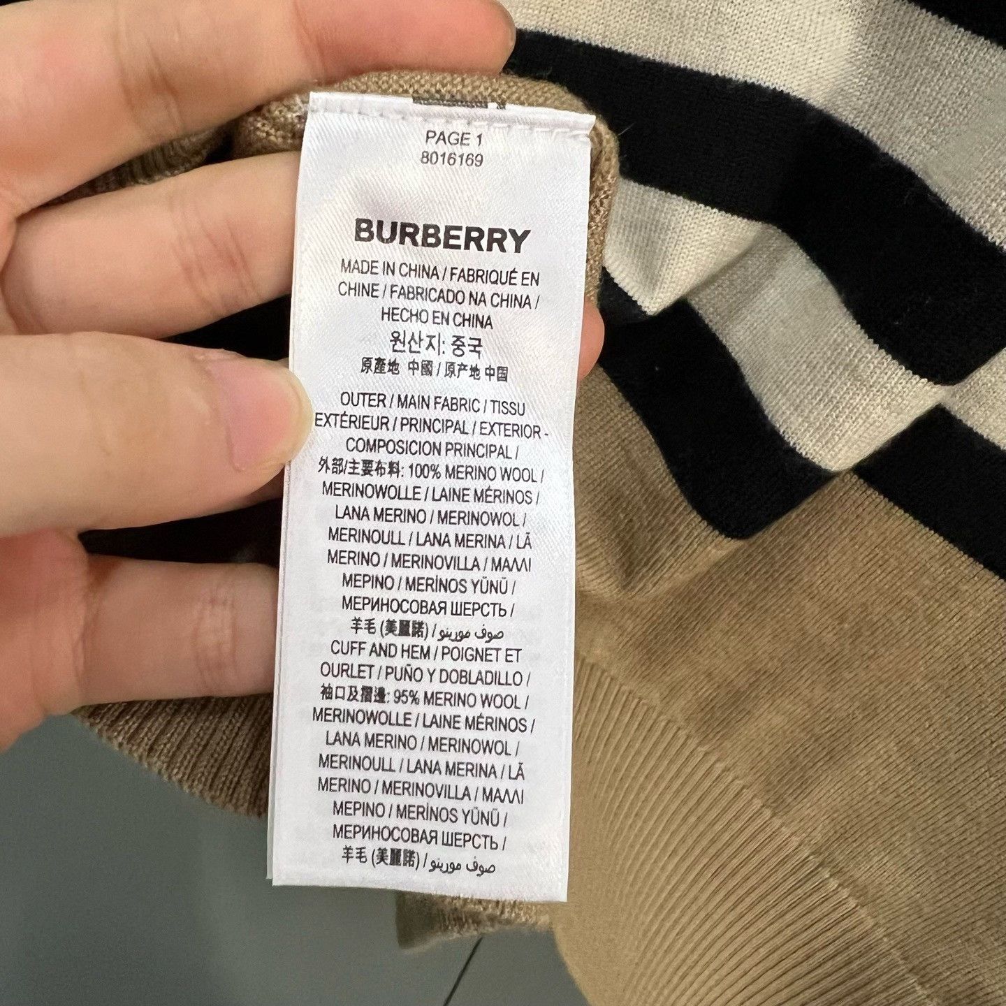Burberry Burberry Striped V-Neck Cardigan Size M Size US M / EU 48-50 / 2 - 4 Thumbnail
