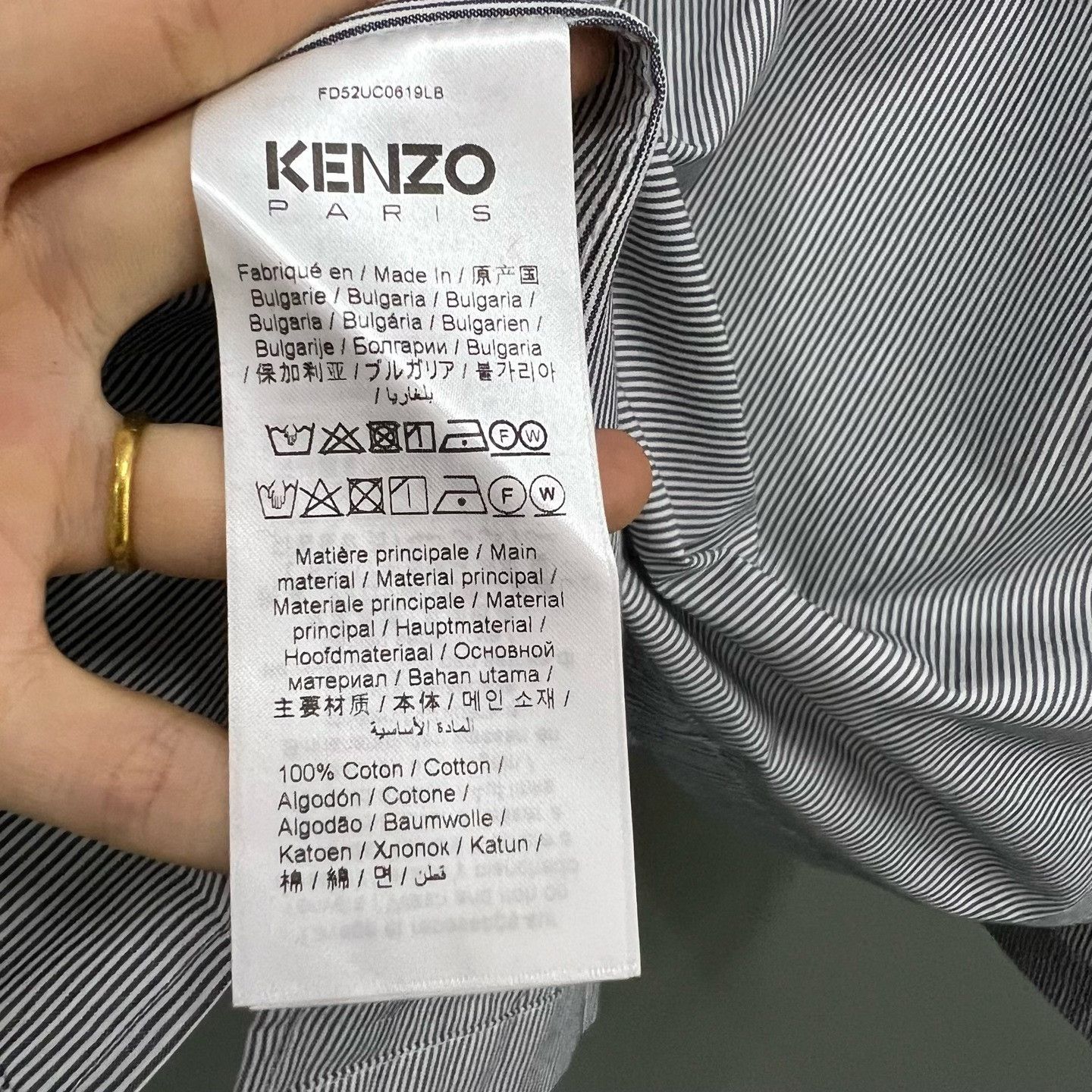 Kenzo Kenzo Striped Logo Patch Shirt Size US XXS Size US XXS / EU 40 - 4 Thumbnail