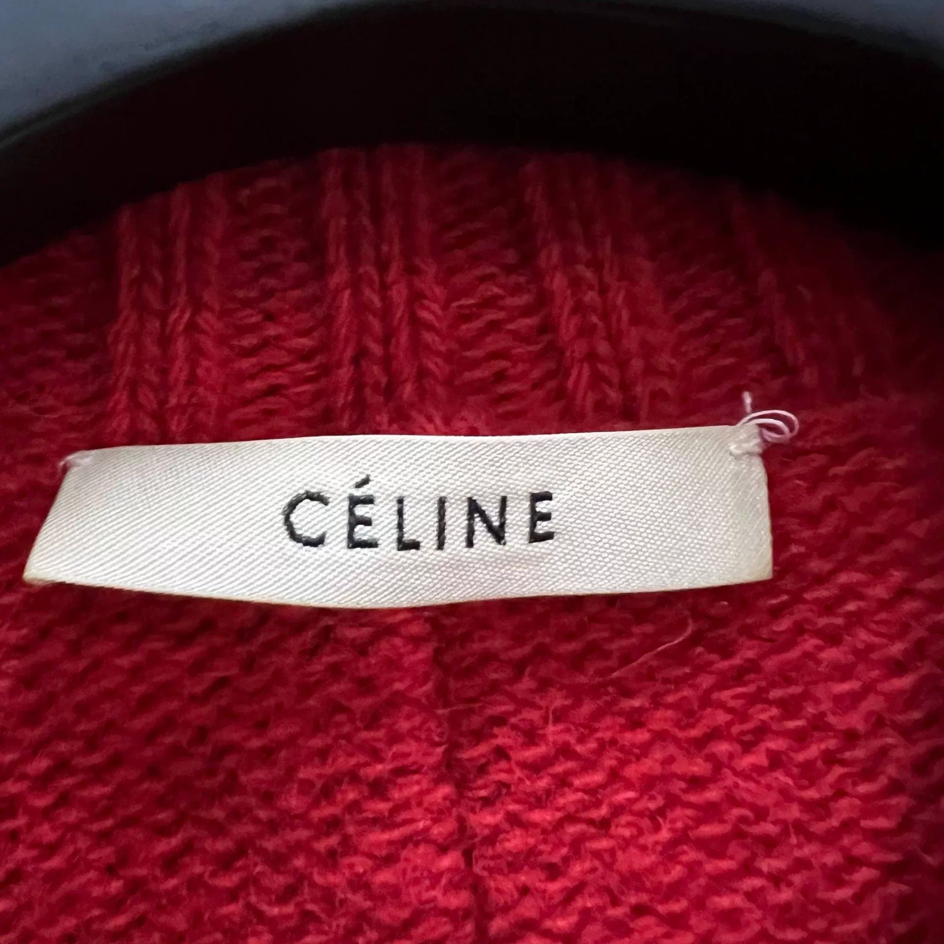 Celine Celine Red Distressed Knit Sweater Size XS Size XS / US 0-2 / IT 36-38 - 4 Thumbnail