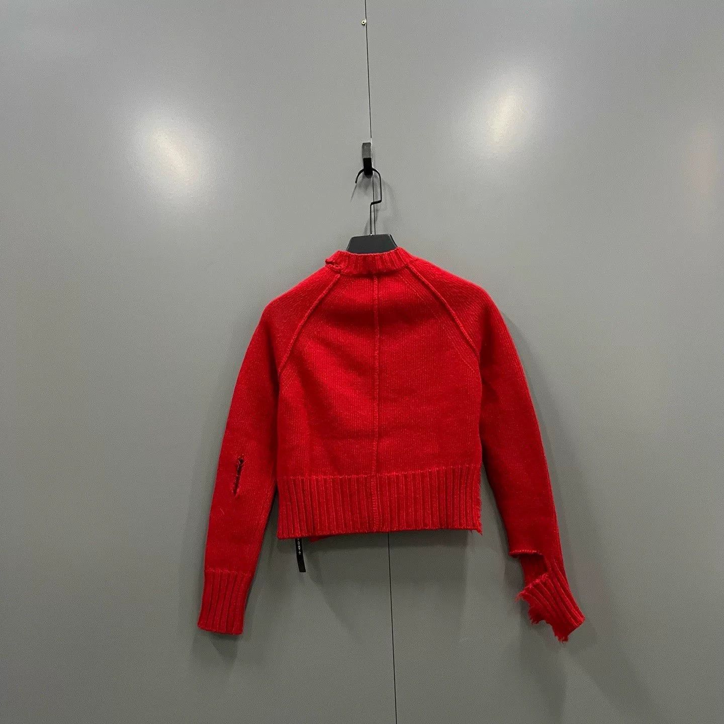 Celine Celine Red Distressed Knit Sweater Size XS Size XS / US 0-2 / IT 36-38 - 3 Thumbnail
