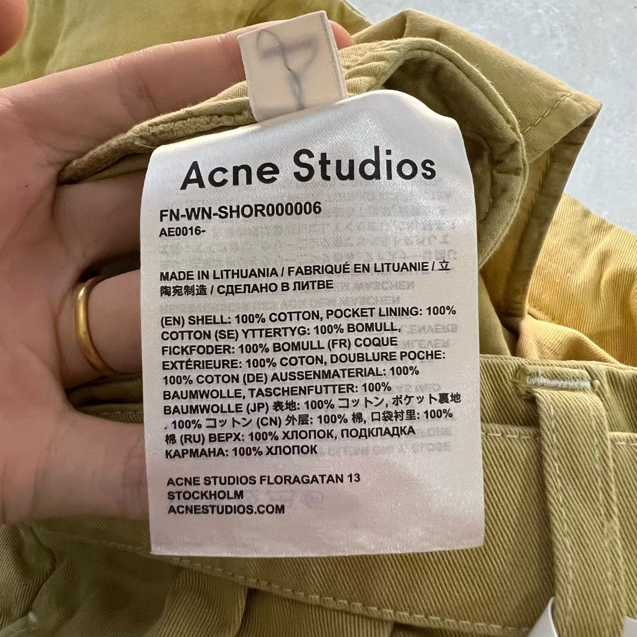 Acne Studios Acne Studios Yellow Cotton Belted Shorts Size 40 Size 28" / US 6 / IT 42 - 6 Thumbnail