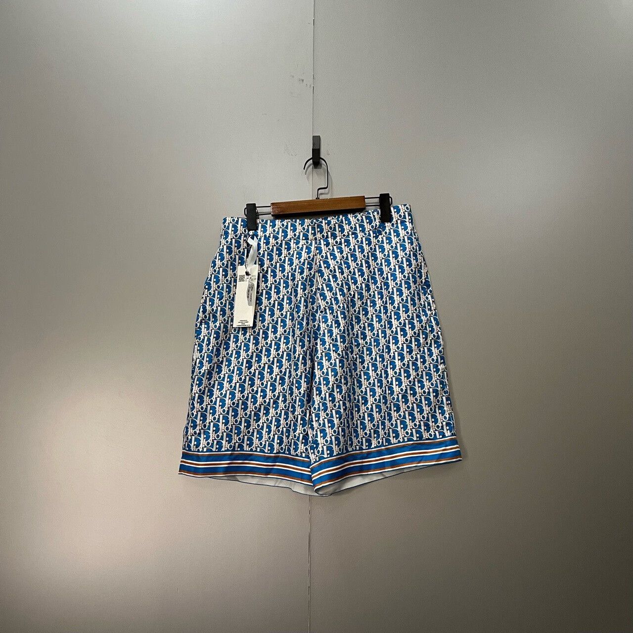 Dior Dior Blue Oblique Silk Shorts Size 32 Size US 32 / EU 48 - 2 Thumbnail