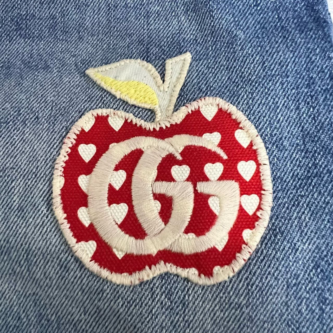 Gucci Gucci Apple Patch Denim Shorts Size 23 Size 23" - 4 Thumbnail
