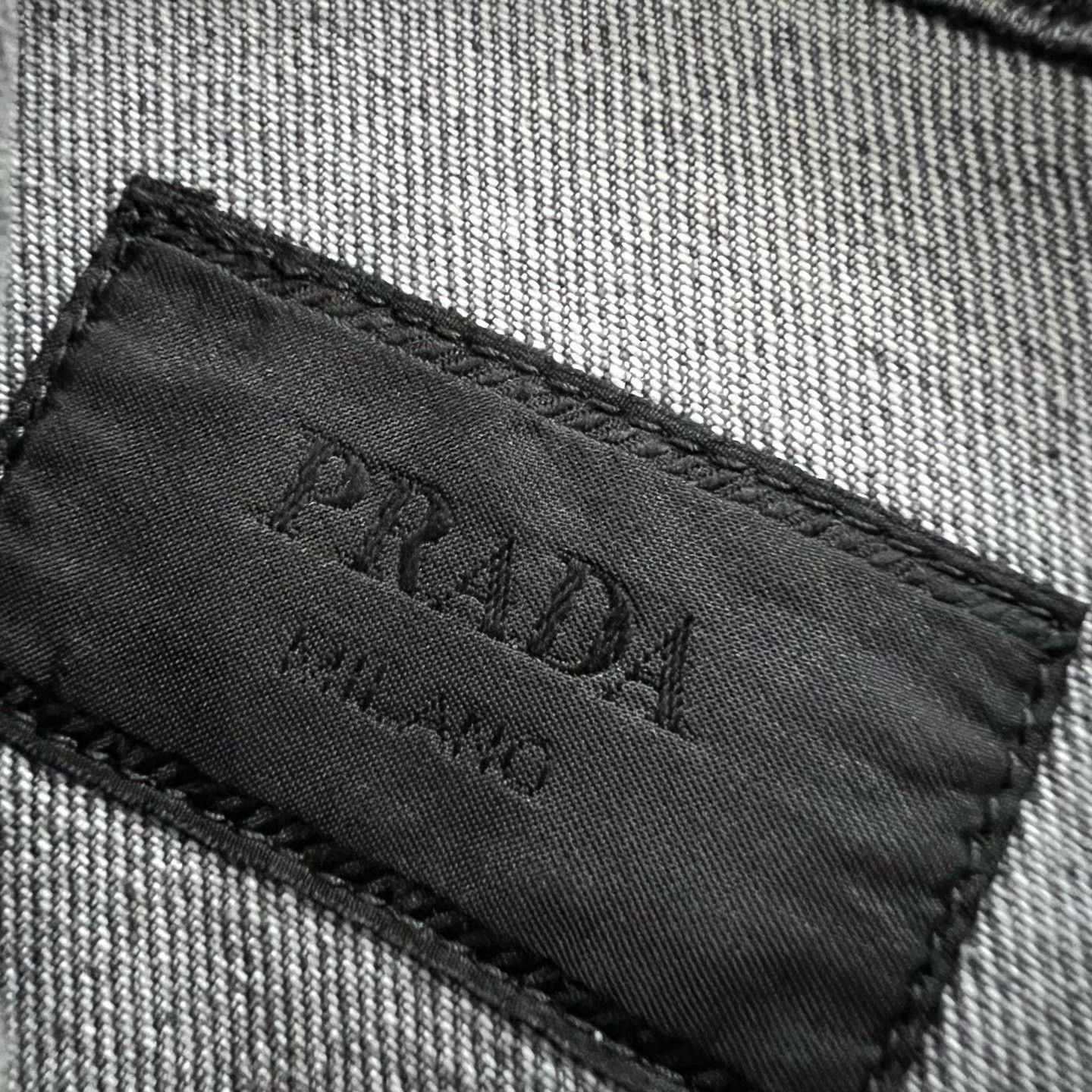 Prada Prada Washed Denim Triangle Logo Shirt Size M Size US M / EU 48-50 / 2 - 4 Thumbnail