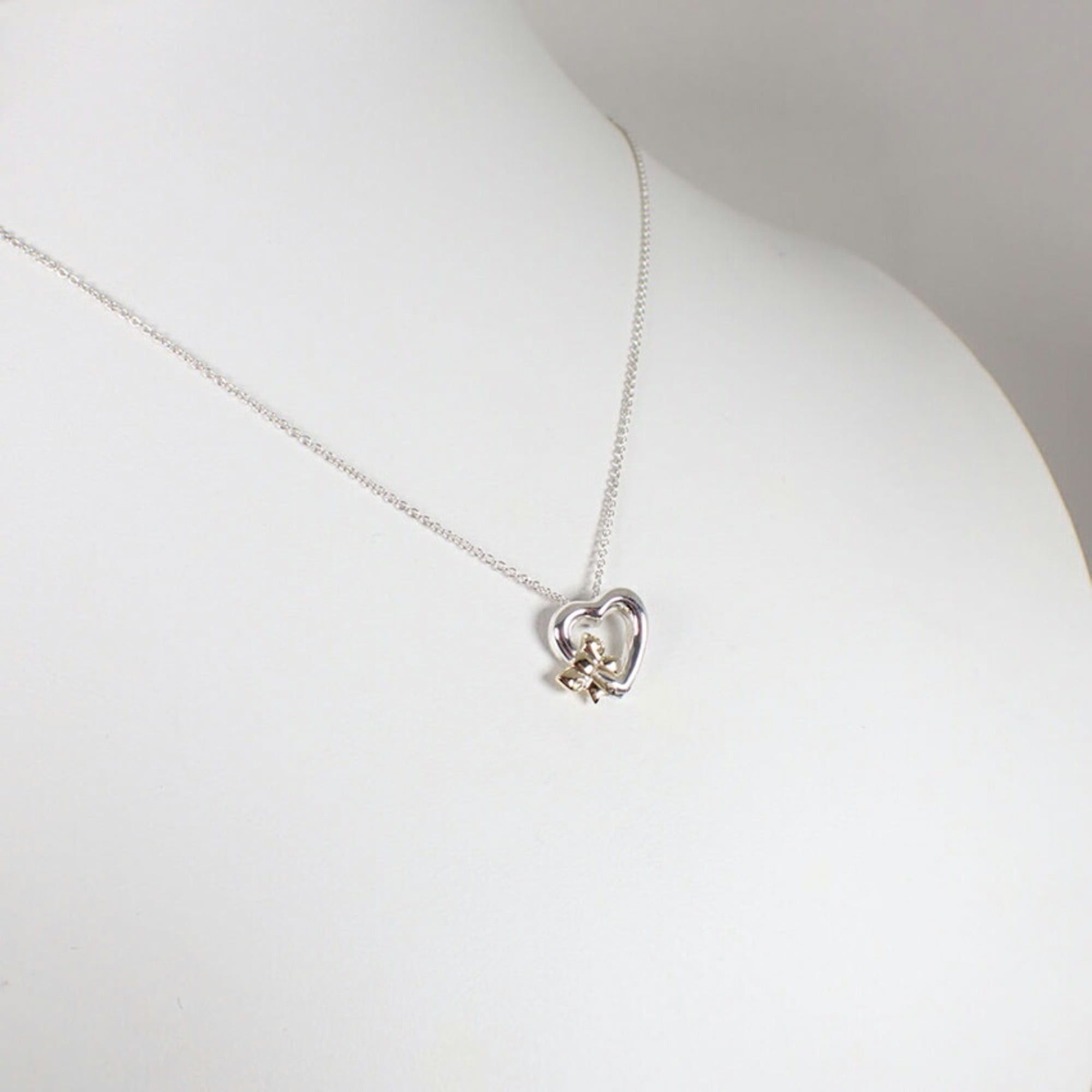 Tiffany & Co. TIFFANY & Co. 925 750 Heart Ribbon Pendant Necklace Size ONE SIZE - 4 Thumbnail