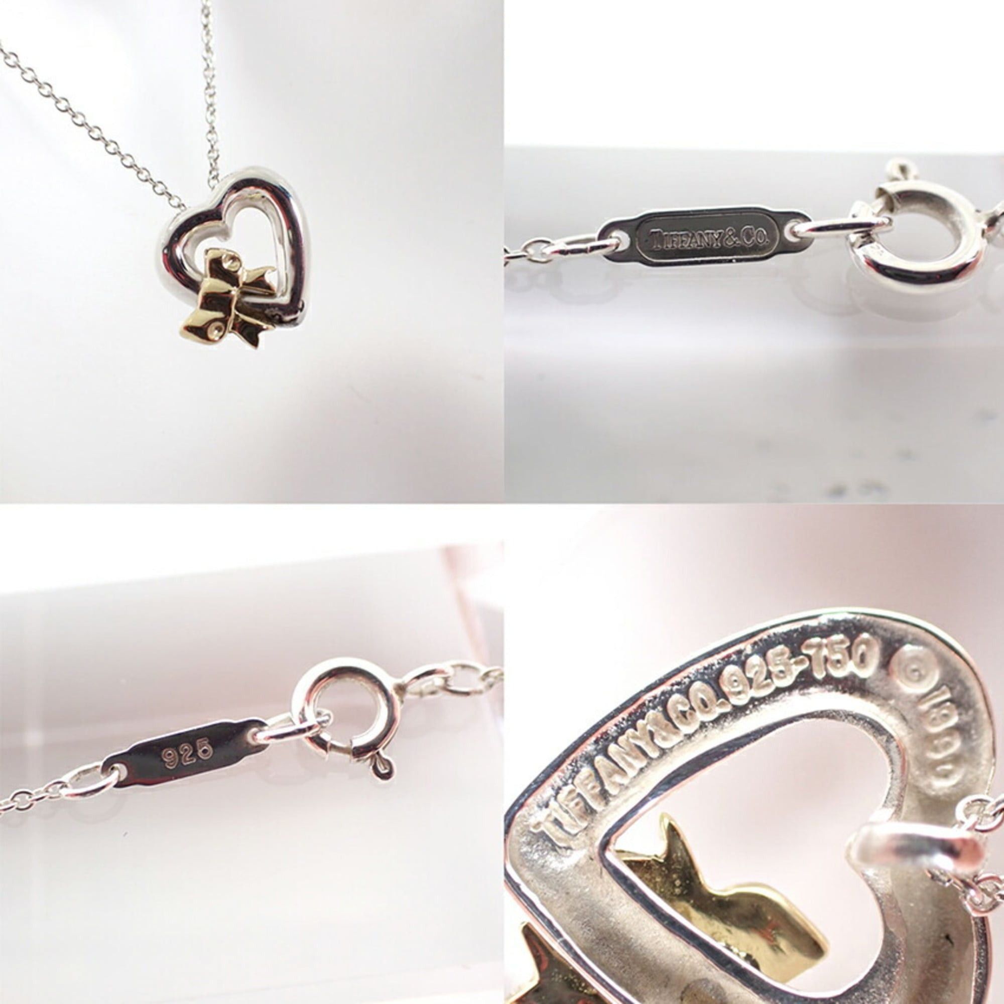 Tiffany & Co. TIFFANY & Co. 925 750 Heart Ribbon Pendant Necklace Size ONE SIZE - 9 Thumbnail