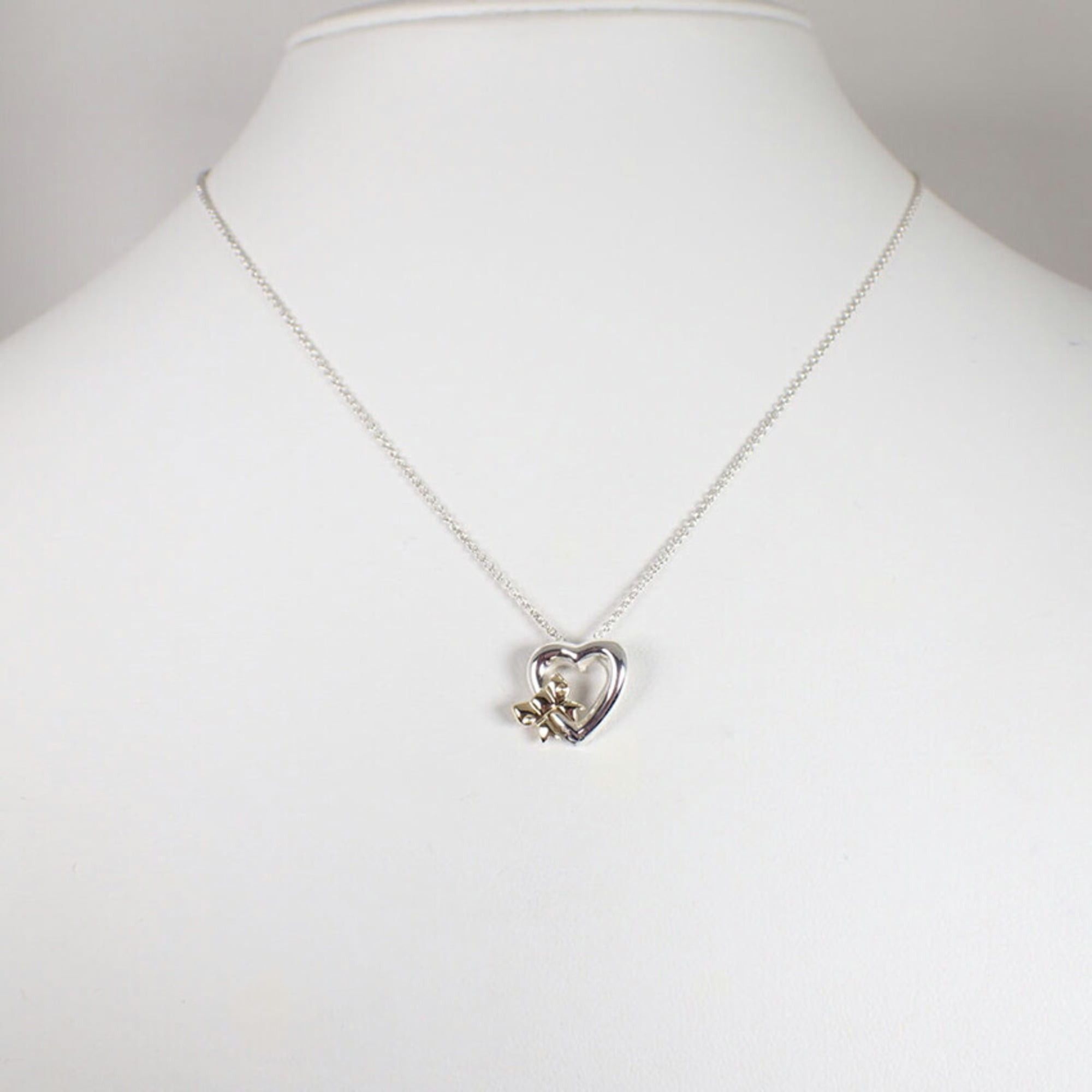 Tiffany & Co. TIFFANY & Co. 925 750 Heart Ribbon Pendant Necklace Size ONE SIZE - 3 Thumbnail