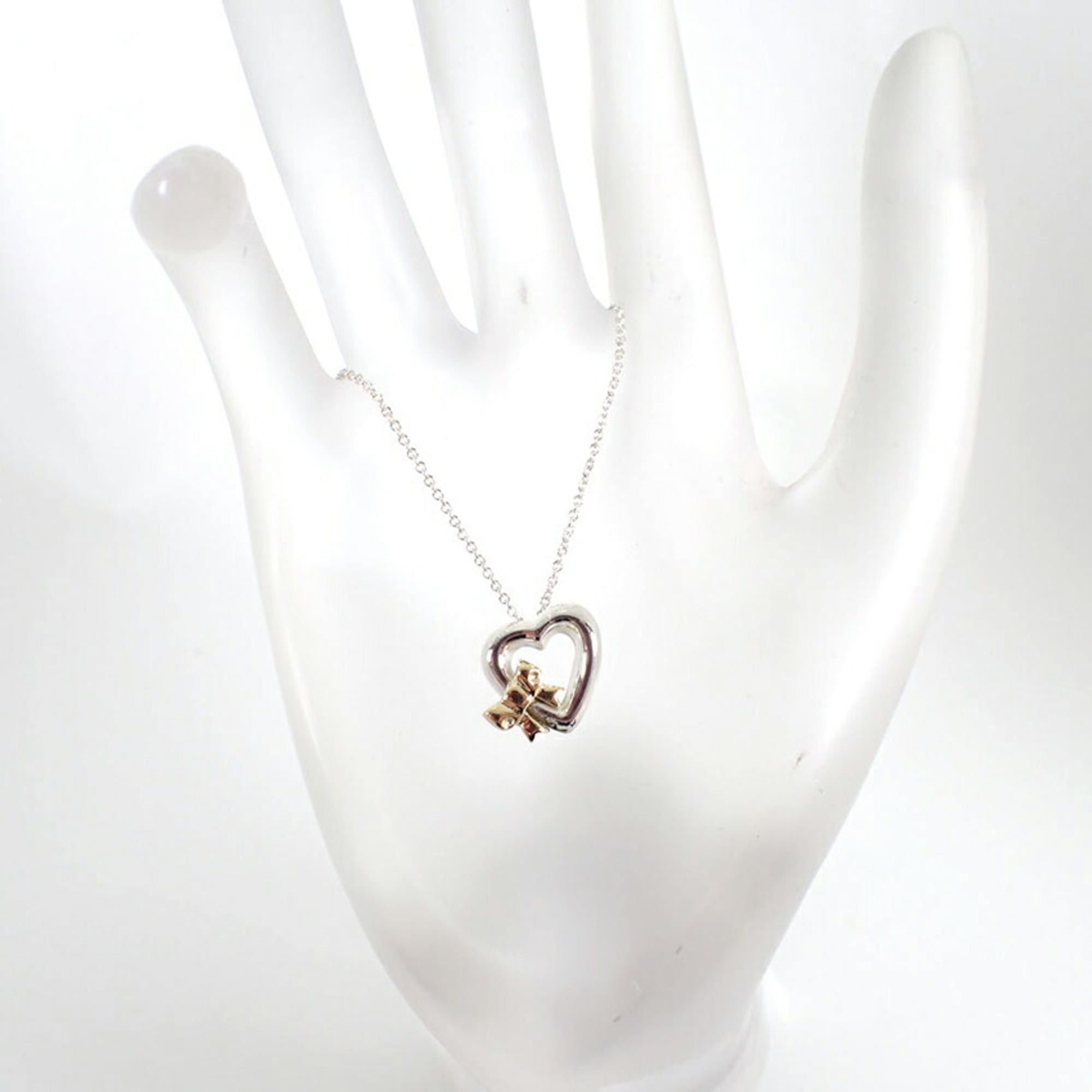 Tiffany & Co. TIFFANY & Co. 925 750 Heart Ribbon Pendant Necklace Size ONE SIZE - 6 Thumbnail